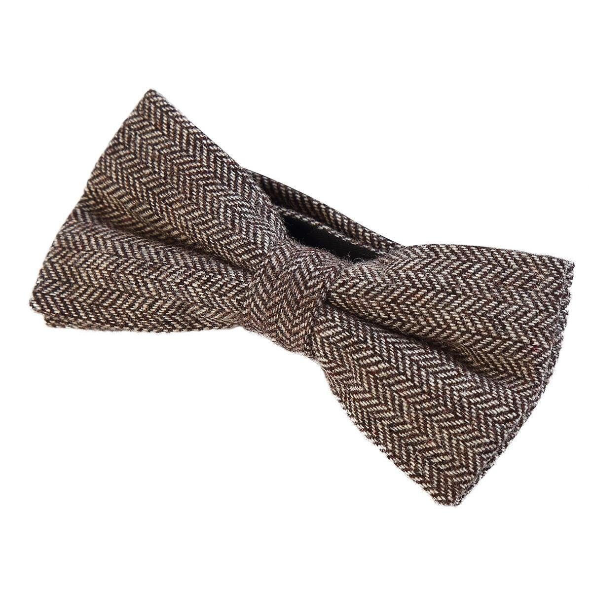 DonDon Fliege 12 x 6 cm kariert aus Baumwolle Retro Style (Packung, 1-St) bereits gebunden, verstellbar, kariert, Tweed-Look