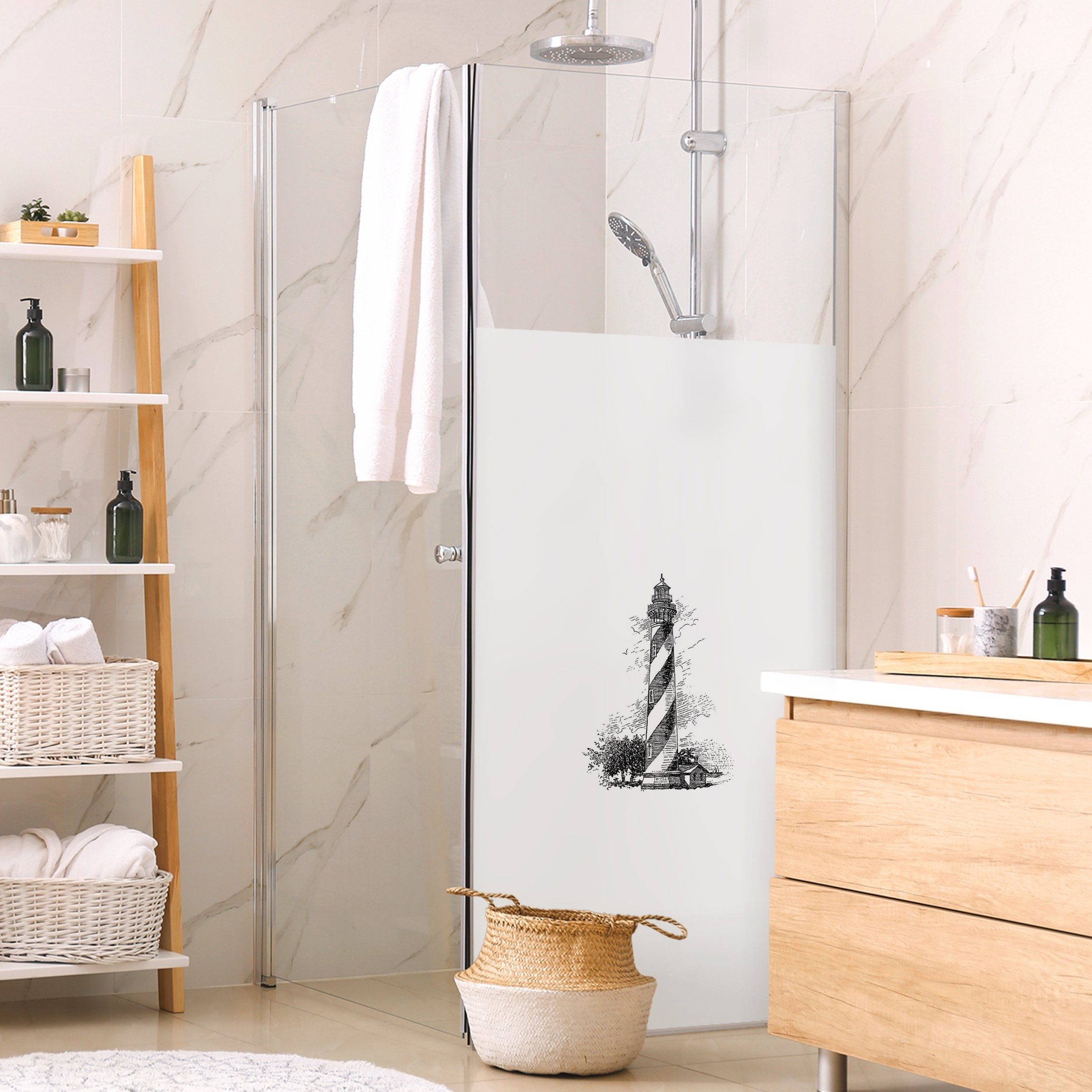 Bilderdepot24 Sichtschutzfolie Dusche blickdicht statisch haftend einfarbig, Statisch haftend, blickdicht, wasserfest, wiederverwendbar, ablösbar