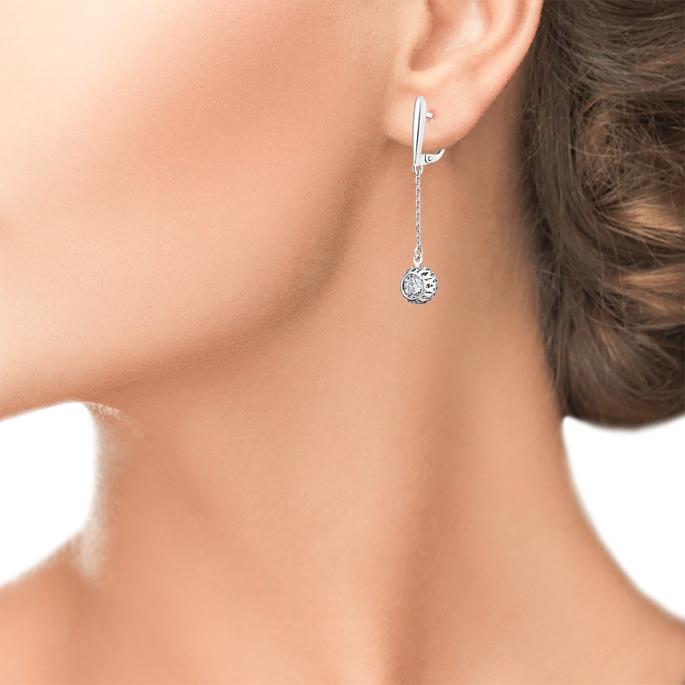 Secretforyou Paar Ohrhänger Ohrhänger Ohrschmuck 925 Silber Zirkonia Steine Echtschmuck