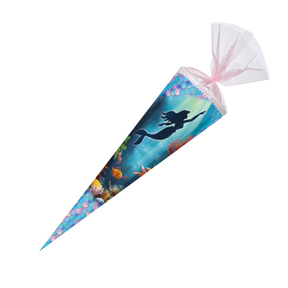 Fotoalbum Nestler Schultüte Meerjungfrau eckig mit Organzaverschluss Special