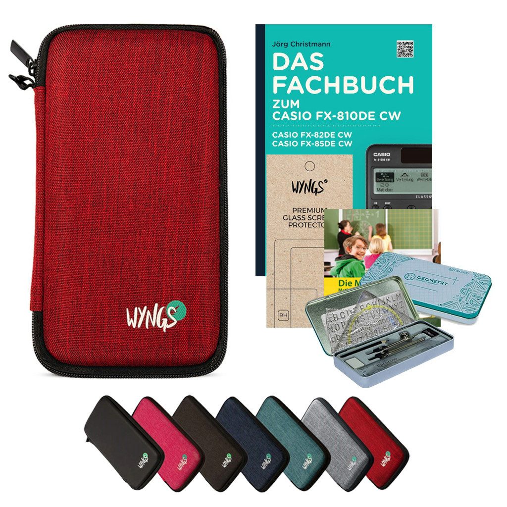 Taschenrechner Zubehör zum Casio fx-85DE CW - Premium Set in Rot