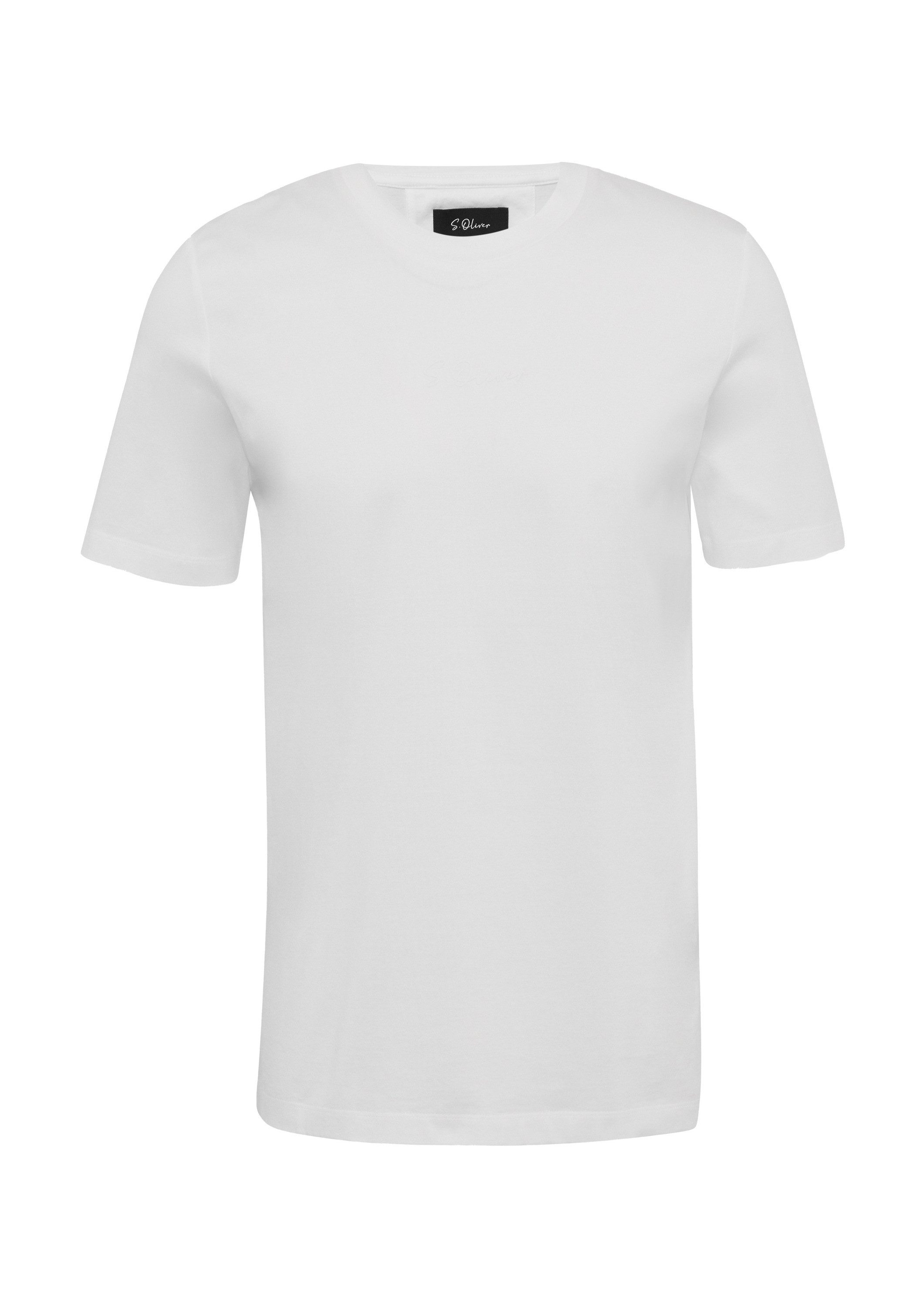 s.Oliver Kurzarmshirt T-Shirt T-Shirt aus merzerisierter Baumwolle mit Logo günstig online kaufen