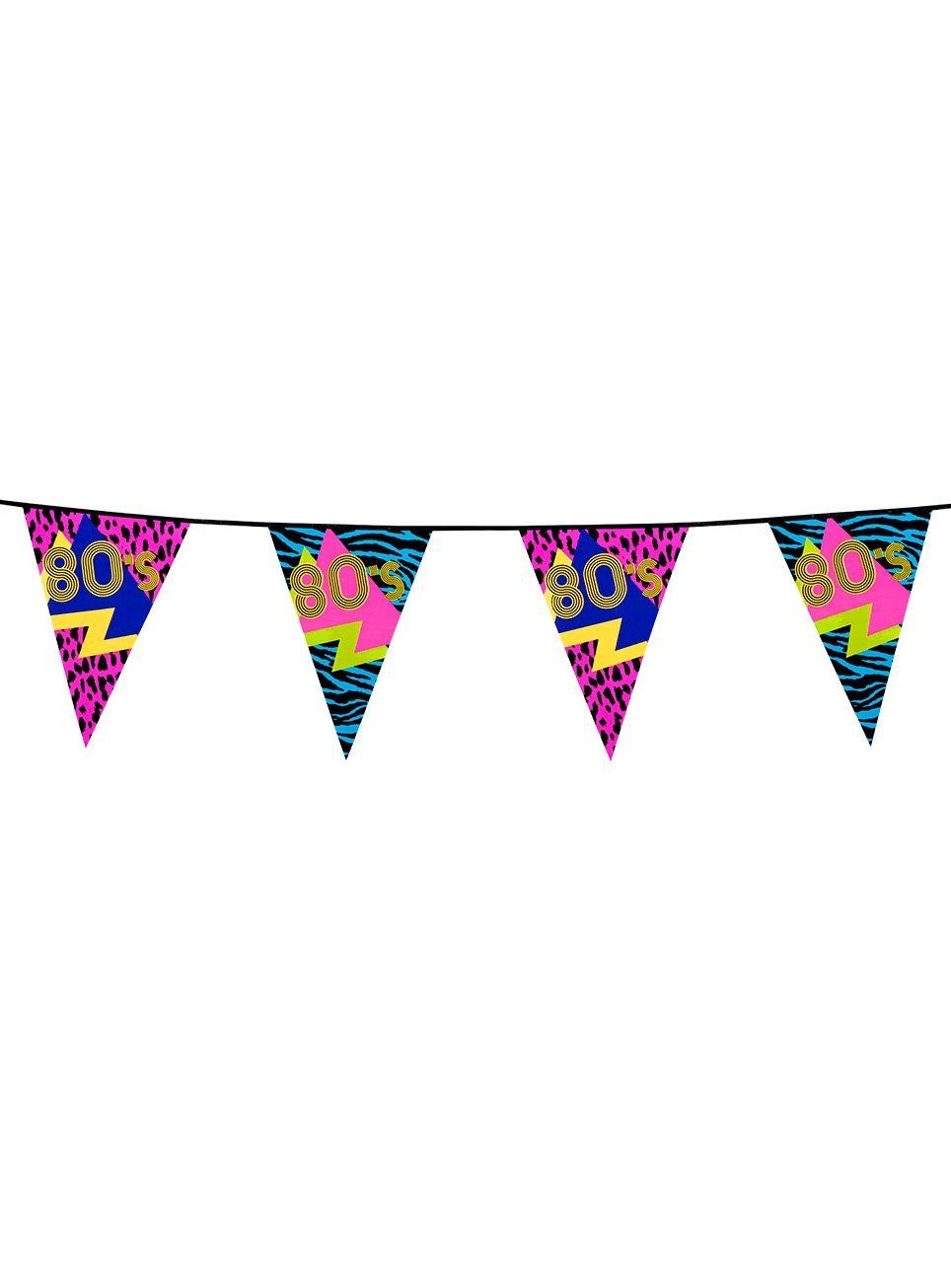 Boland Hängedekoration Geburtstags Party Deko 80s Wimpelkette 6 m, Das fetzt: Partydeko im 80er Style!