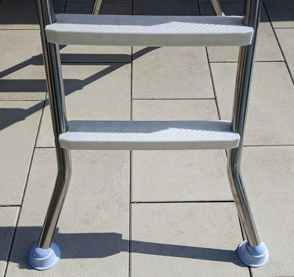 BruKa Poolleiter Edelstahl BIG XXL Hochbeckenleiter Leiter Edelstahlleiter Treppe