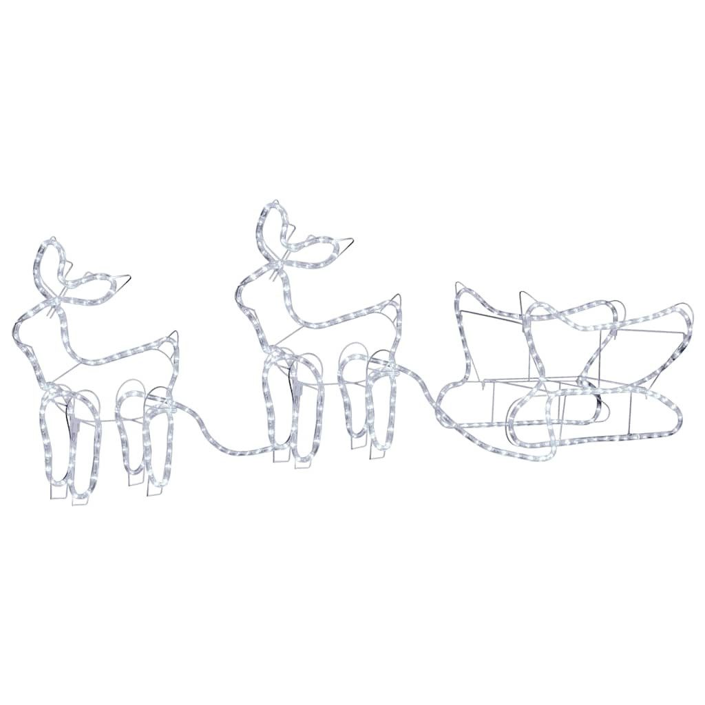vidaXL Weihnachtsfigur Weihnachtsdekoration Rentiere und Schlitten Outdoor 576 LEDs (1 St)
