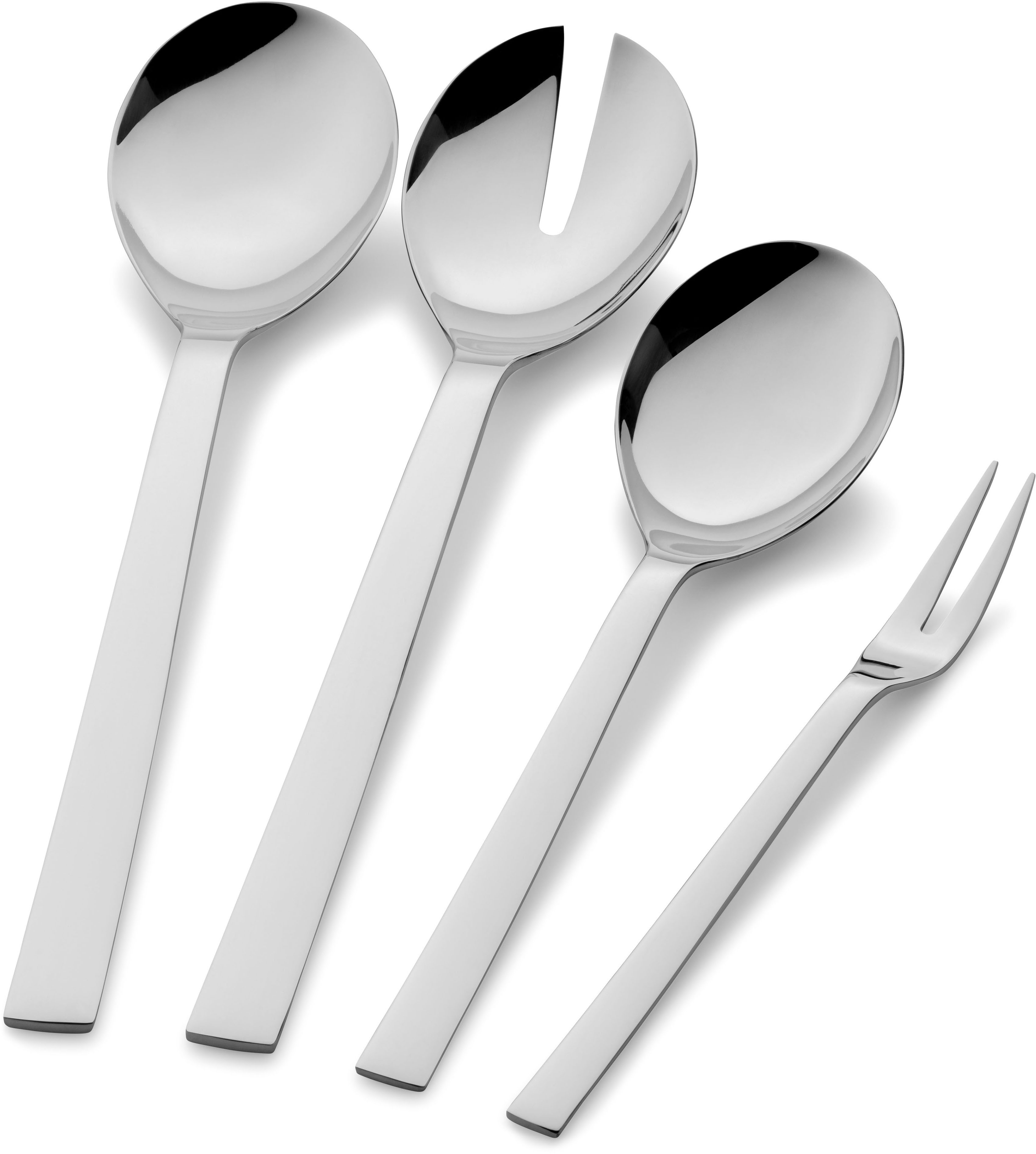 WMF Salatbesteck Nuova (Set, 4-tlg), 2x Salatbesteck, Servierlöffel 25 cm, Serviergabel 20 cm, Cromargan