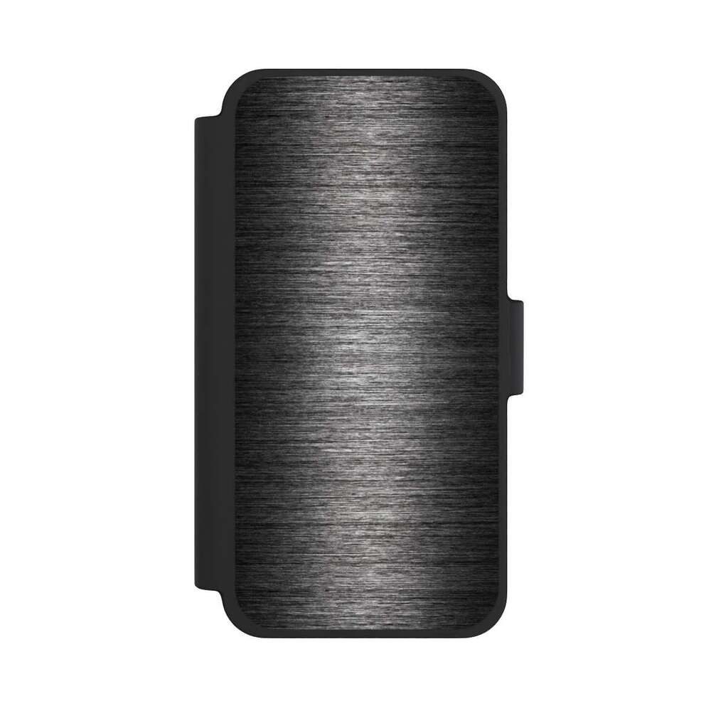 NIVOCASE Handyhülle Metallic Look Metal Anthrazit Metal Look - Anthrazit, Apple iPhone 12 mini Klapphülle Handyhülle aus Kunst Leder