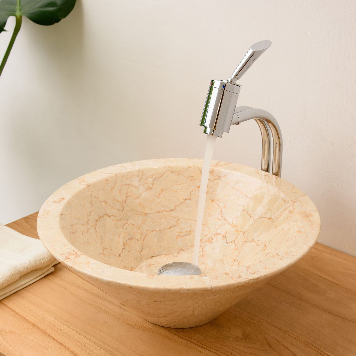 Thumbnail - wohnfreuden Aufsatzwaschbecken Marmor Waschbecken Caping 40 cm creme (Kein Set), 40_102426