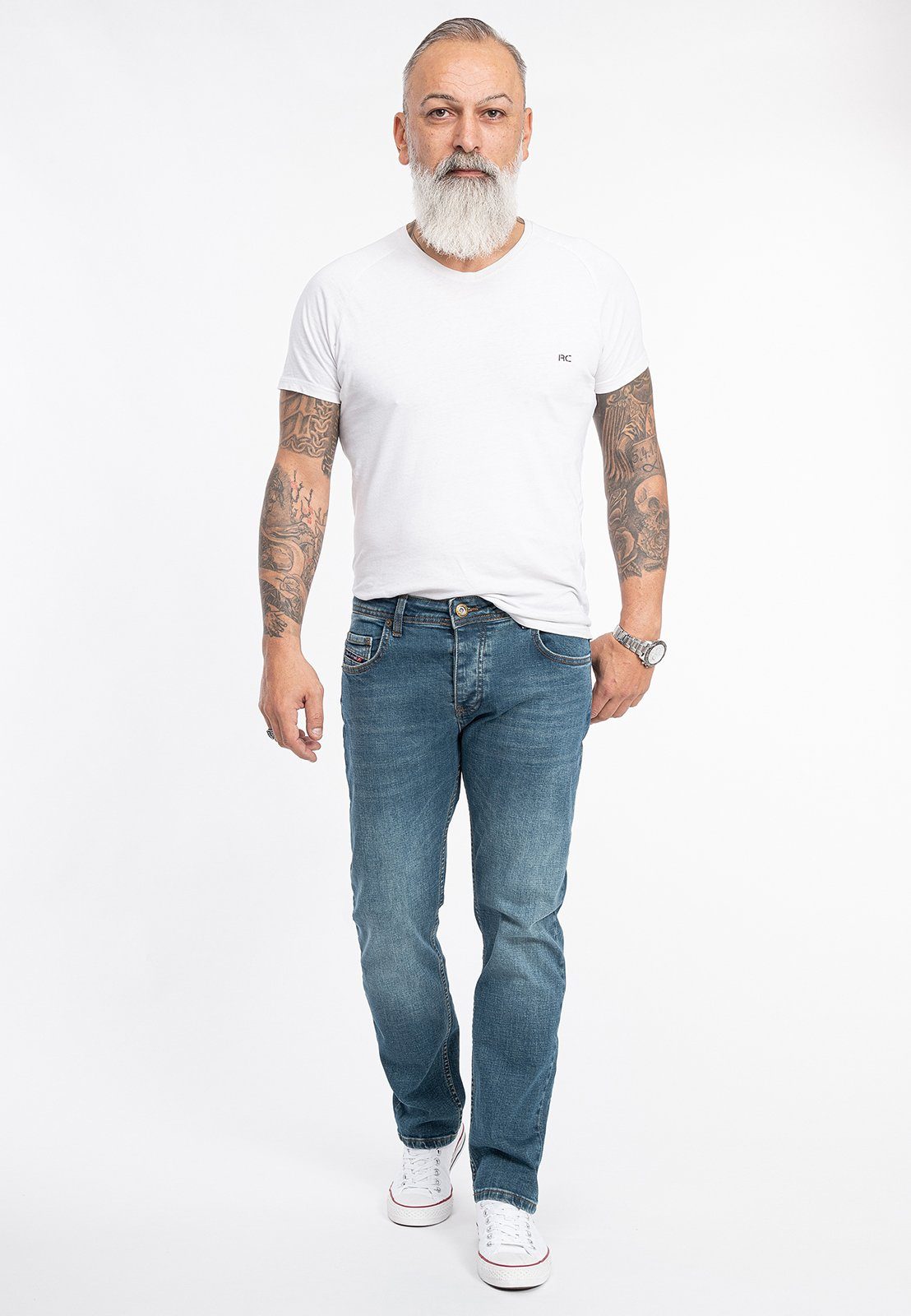 Rock Creek Regular-fit-Jeans Herren Jeans Stonewashed Blau RC-2275