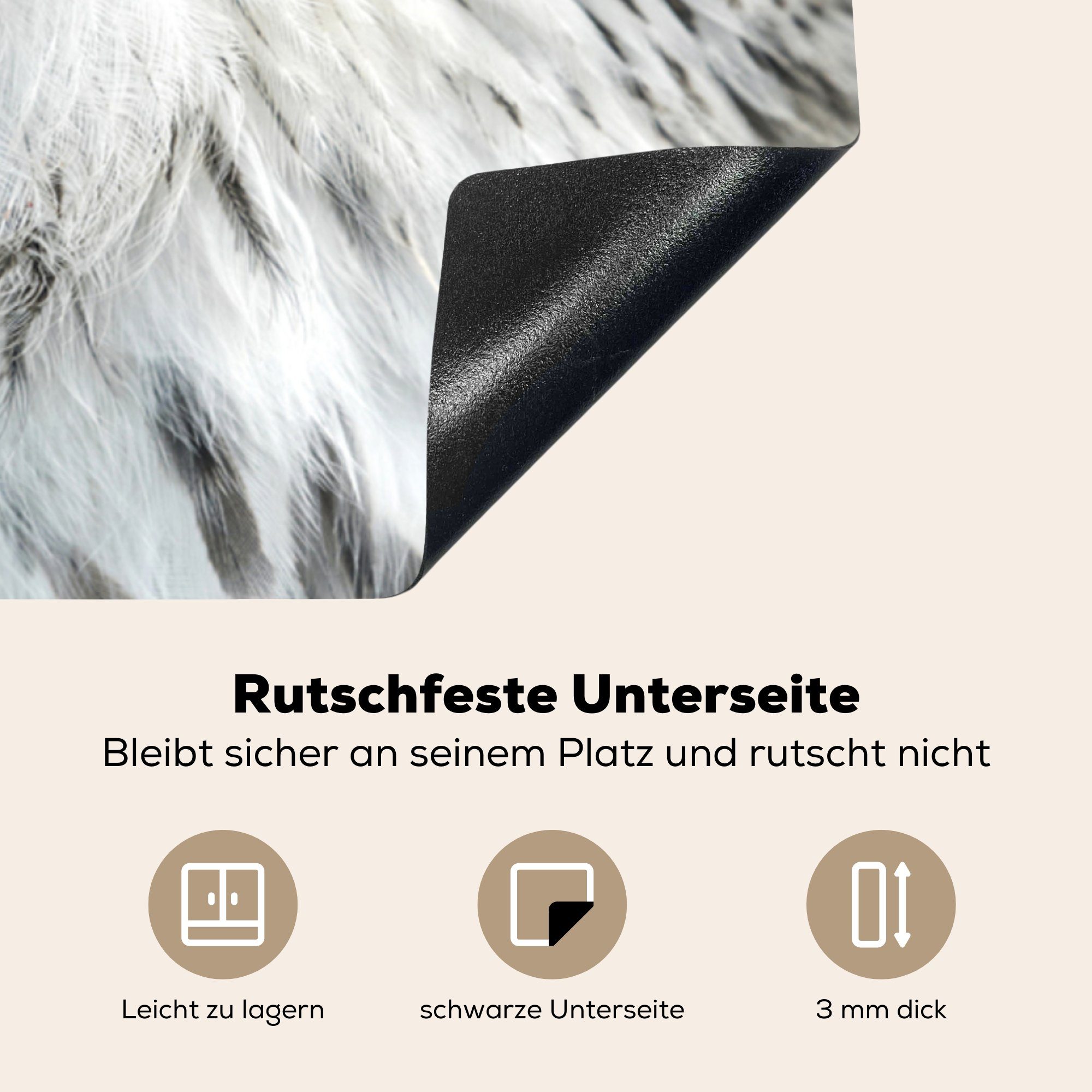 MuchoWow Herdblende-/Abdeckplatte Eule 78x78 küche tlg), für Vinyl, Schwarz (1 Ceranfeldabdeckung, Arbeitsplatte cm, Vögel, - 