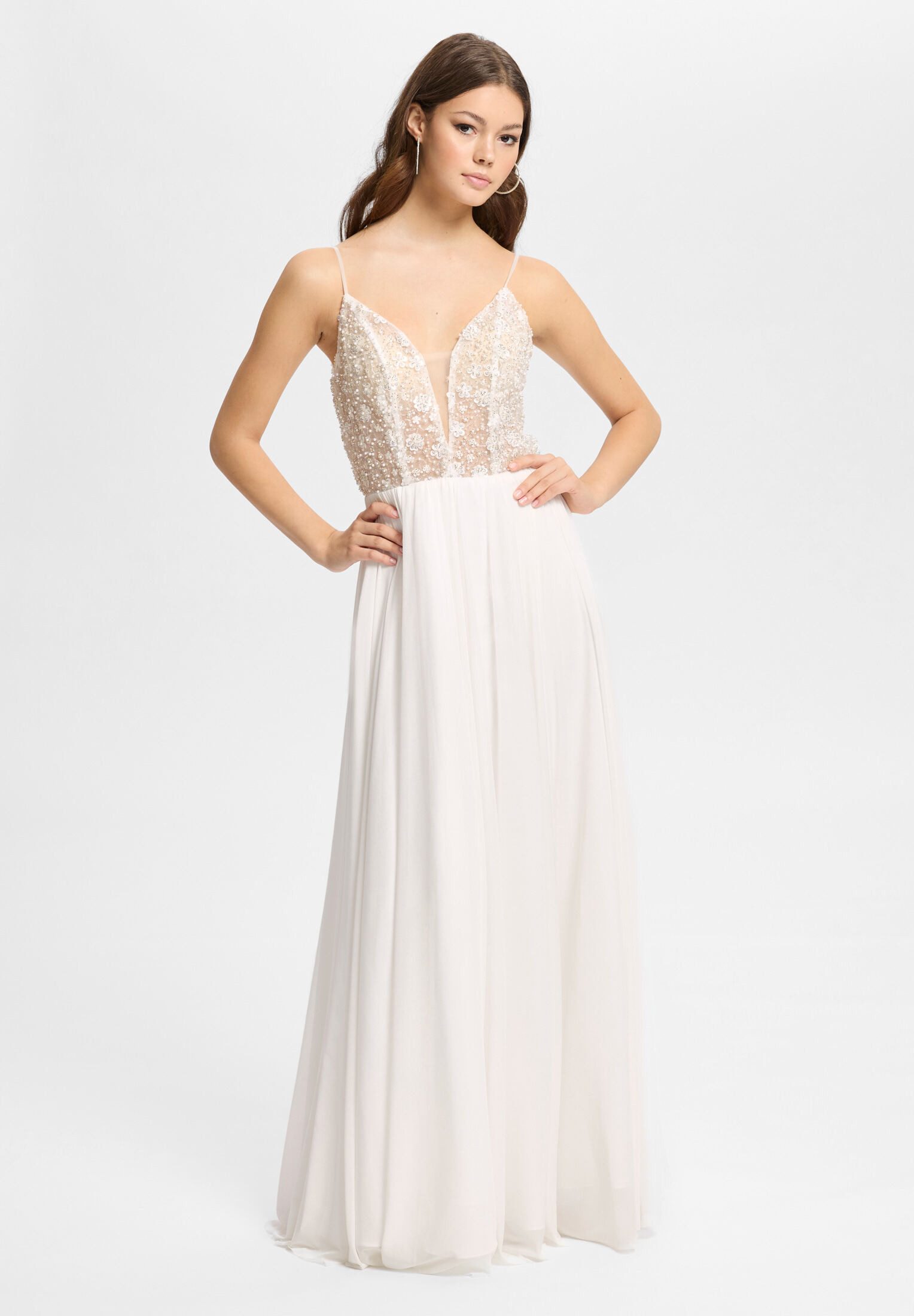 Hey Kyla Abendkleid - Bodenlanges Abendkleid mit filigraner Stickerei Taillierter Schnitt mit fließendem Rockteil