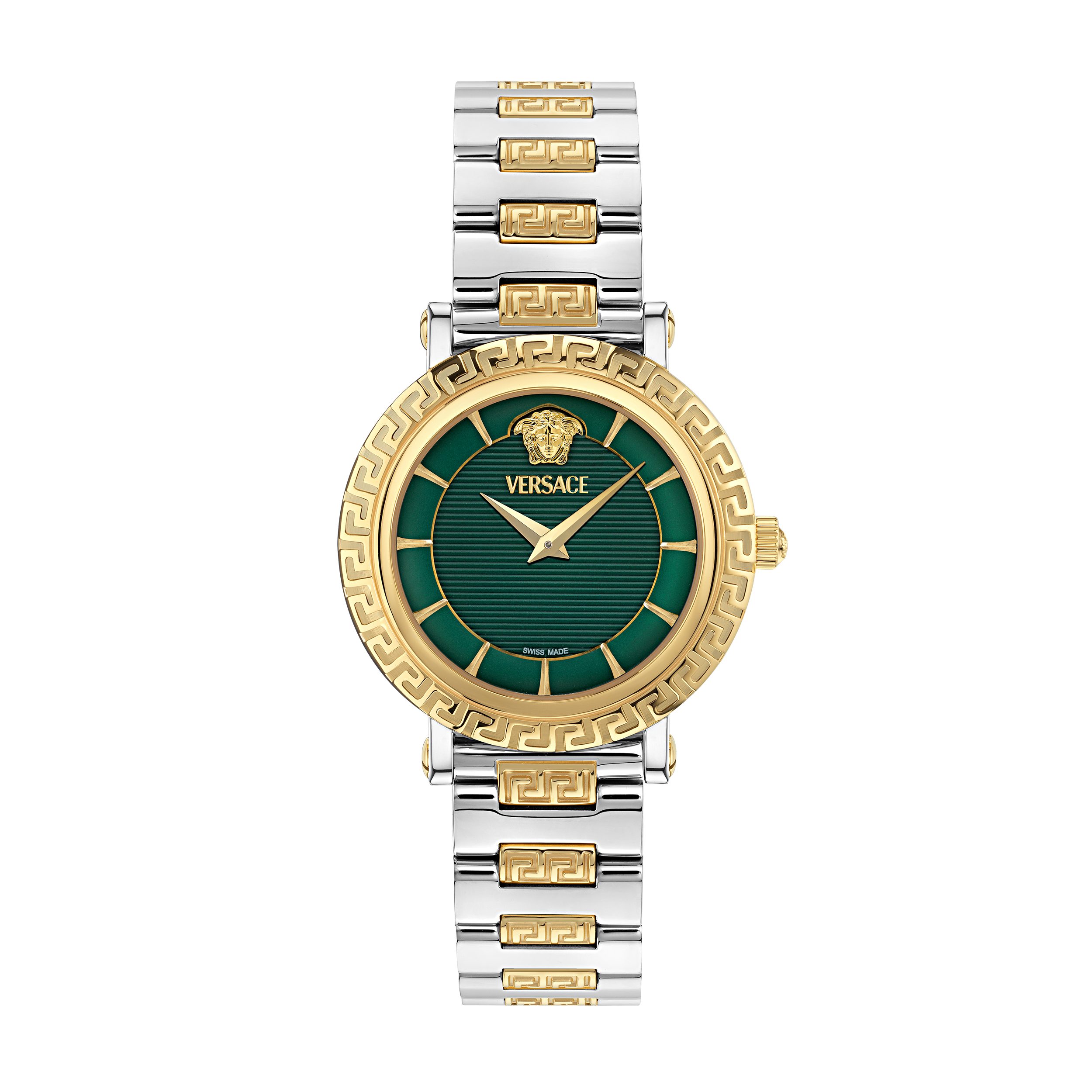 Versace Quarzuhr GRECA SPHERE NOVA VE5L00426, Armbanduhr, Damenuhr, Swiss Made, Edelstahlarmband, analog