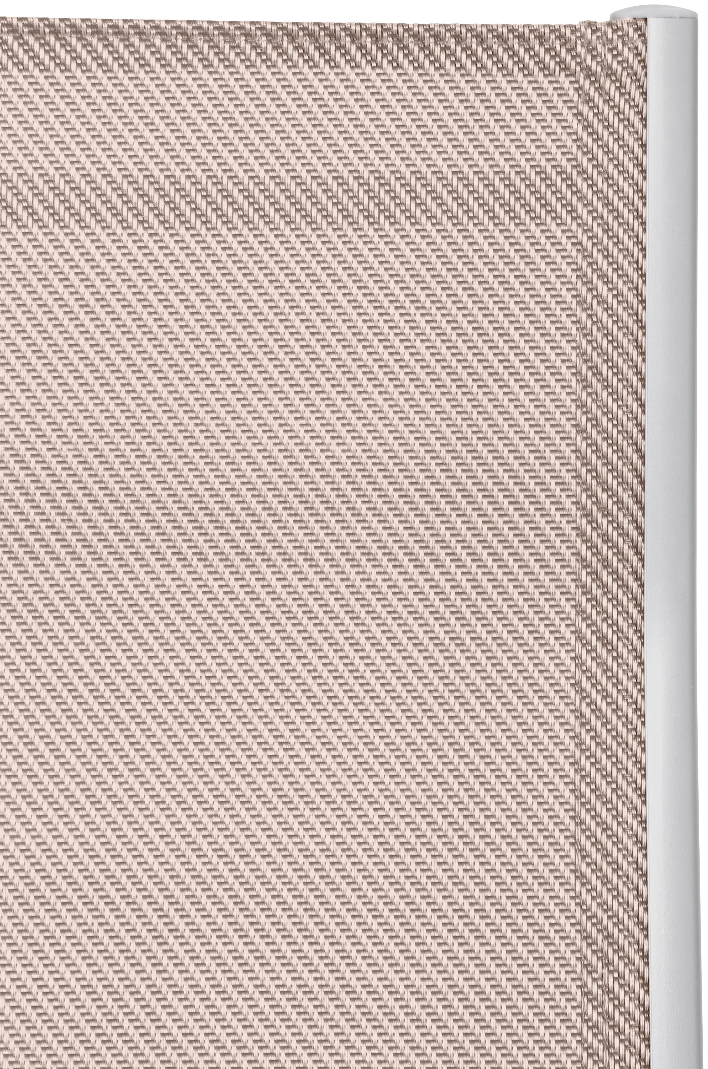 MERXX Garten-Essgruppe Amalfi, 90x120-180 (5-tlg), ausziehbar Alu/Textil cm, 4 Tisch Klappsessel