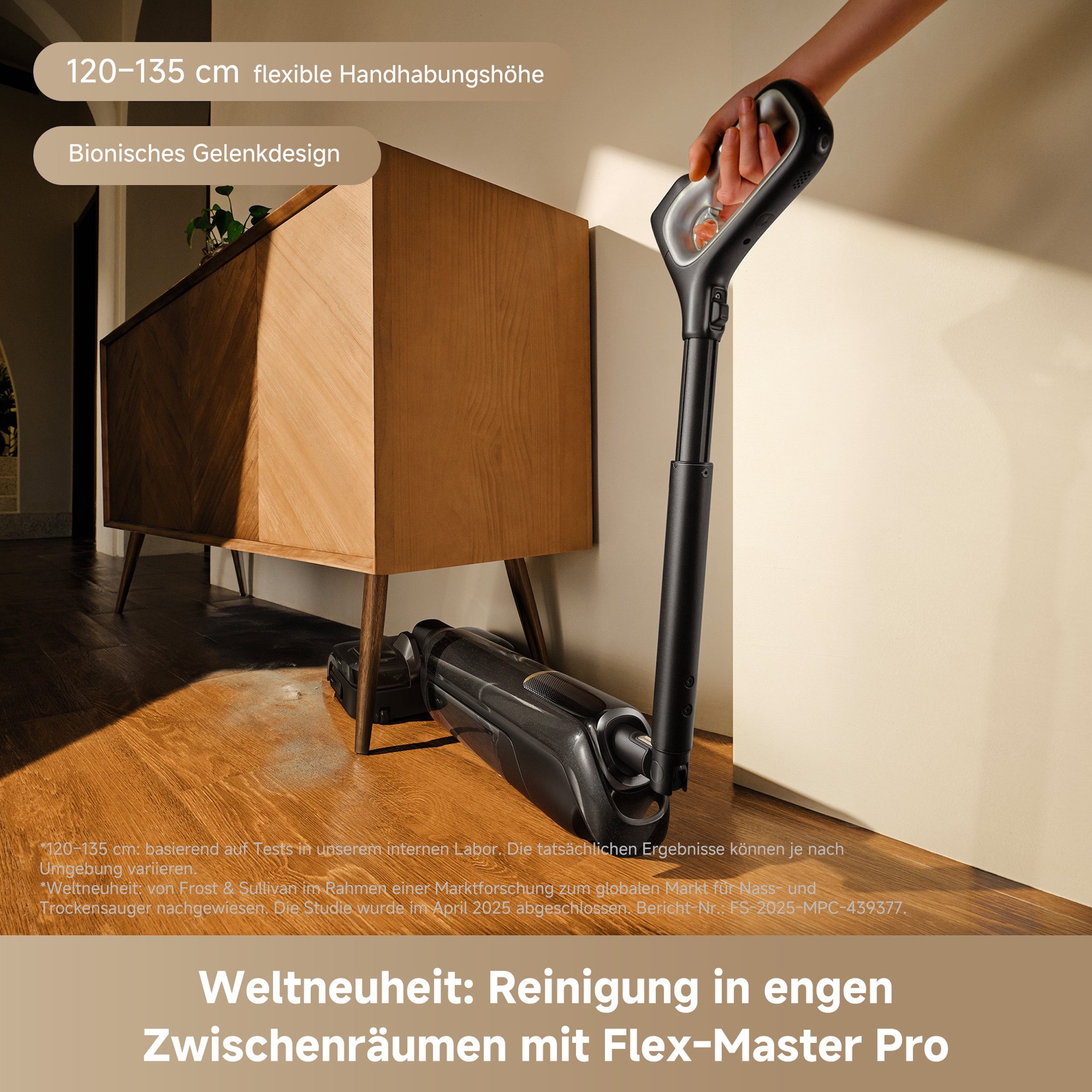 Mova Nass-Trocken-Sauger M50 Ultra, KI-Reinigung, 450 W, Klappbares 180°-Design, selbstreinigende Bürste, 22.000Pa Saugkraft – Bild 5 von 5