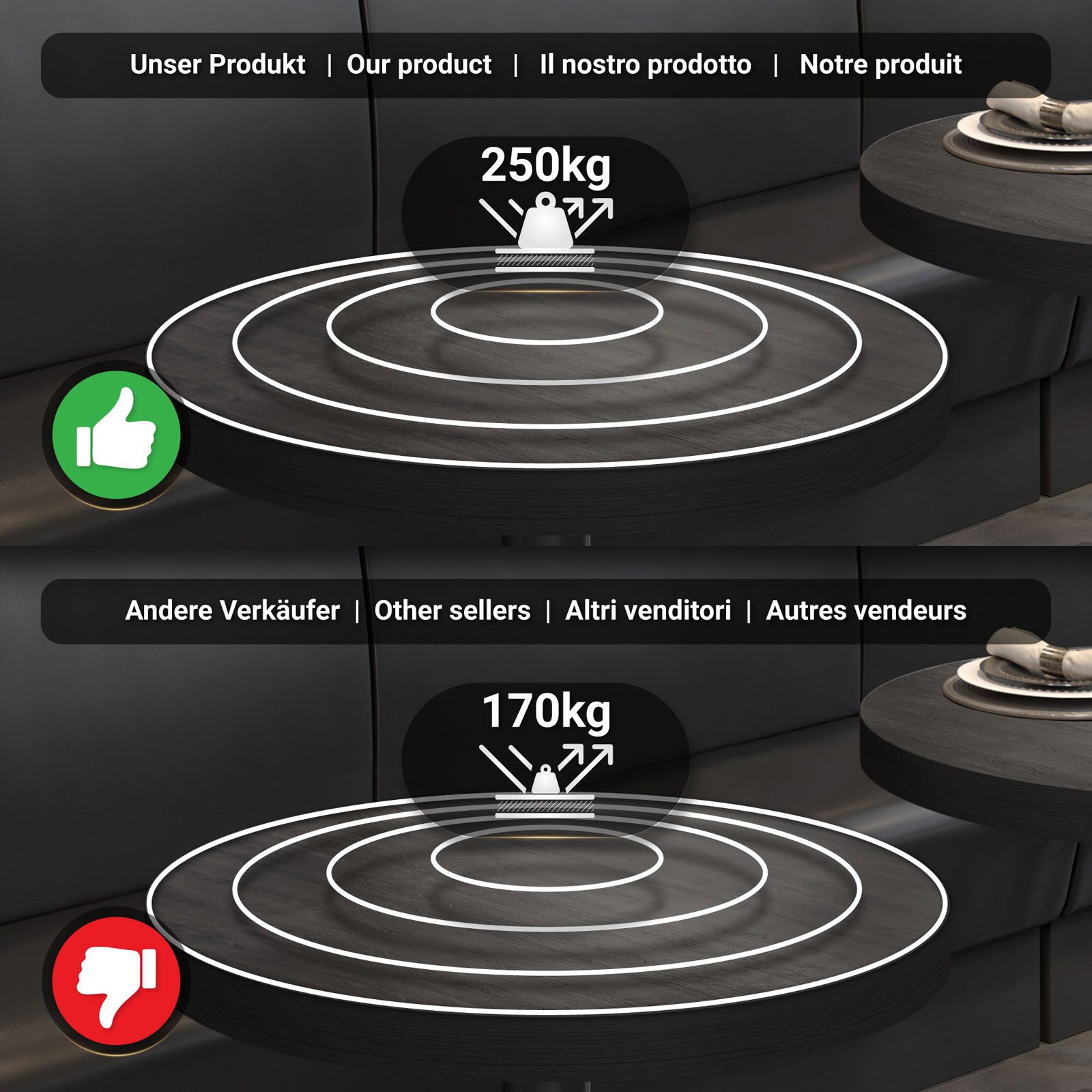 GGMMÖBEL Tischplatte BRASIL