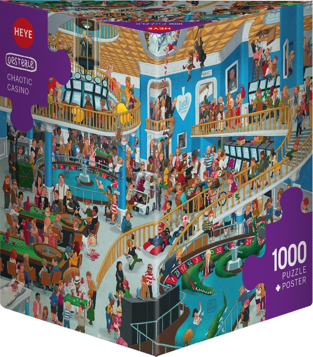 HEYE Puzzle Chaotic Casino / Oesterle, 1000 Puzzleteile, Made in Europe, Triangular Puzzle