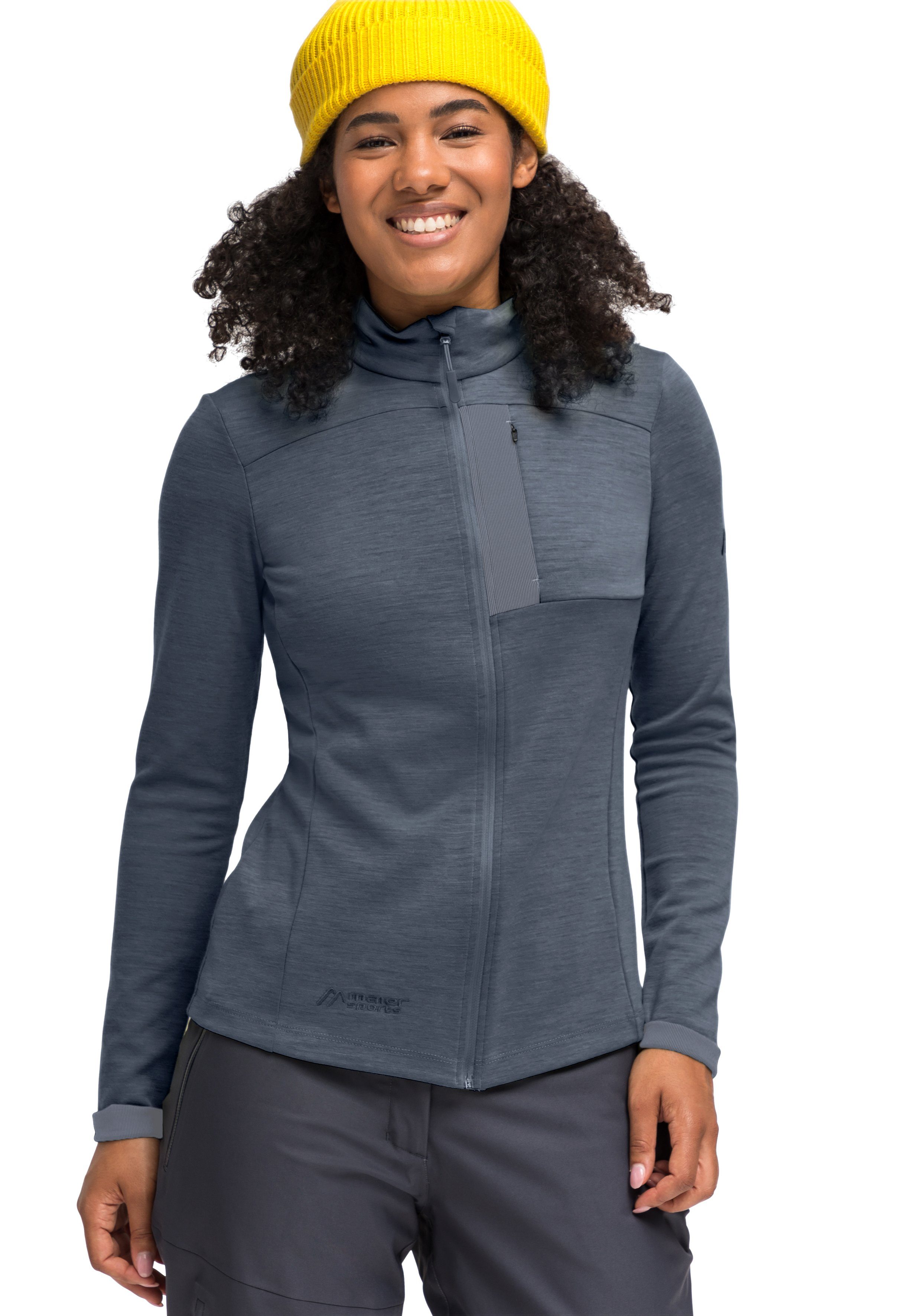 Maier Sports Funktionsshirt Damen, Outdoor-Aktivitäten Skutvik ideal graublau für Midlayer-Jacke W für