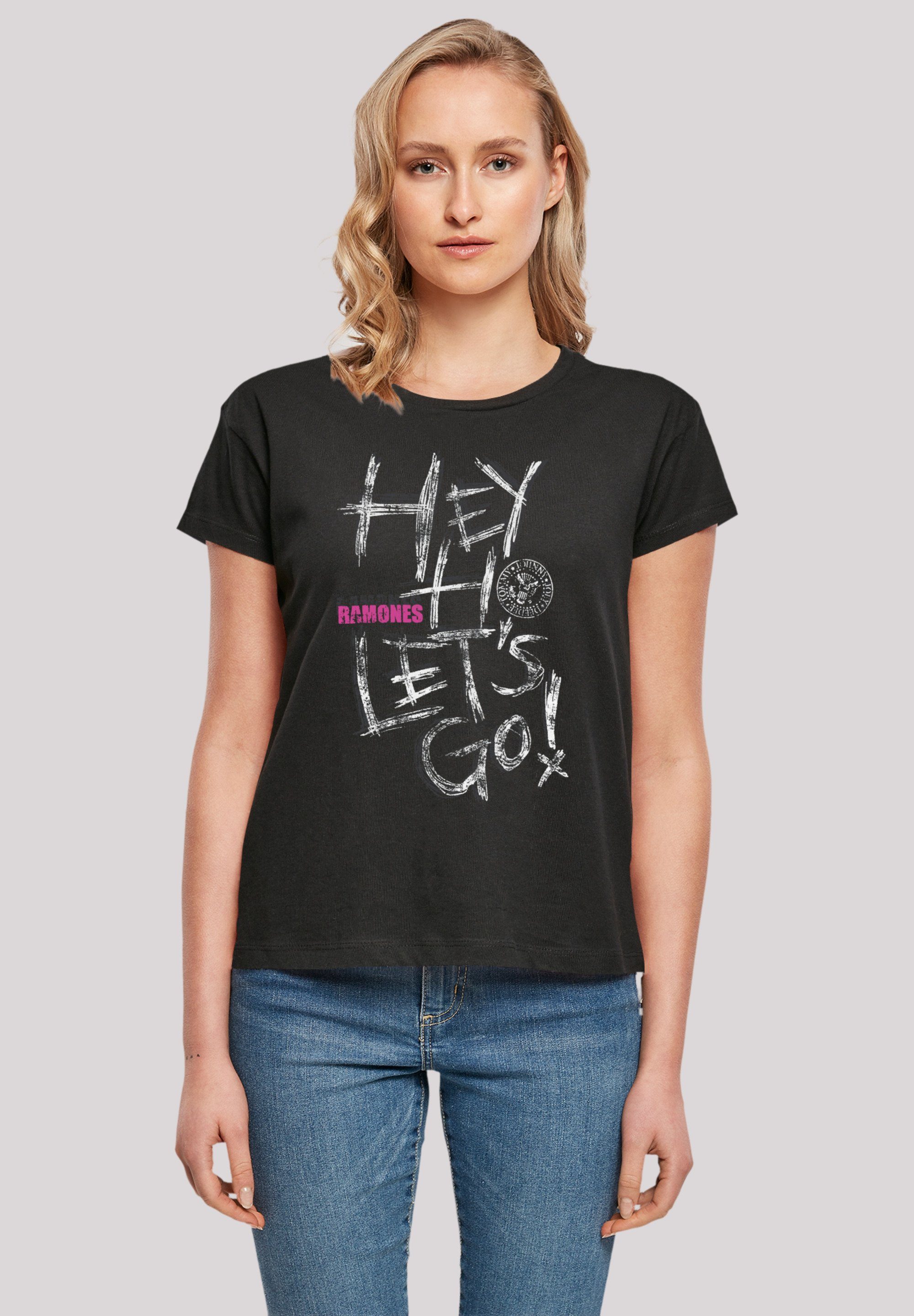 Hey Go T-Shirt Band Qualität, Rock Ho Band, Let's Musik Premium Rock-Musik F4NT4STIC Ramones
