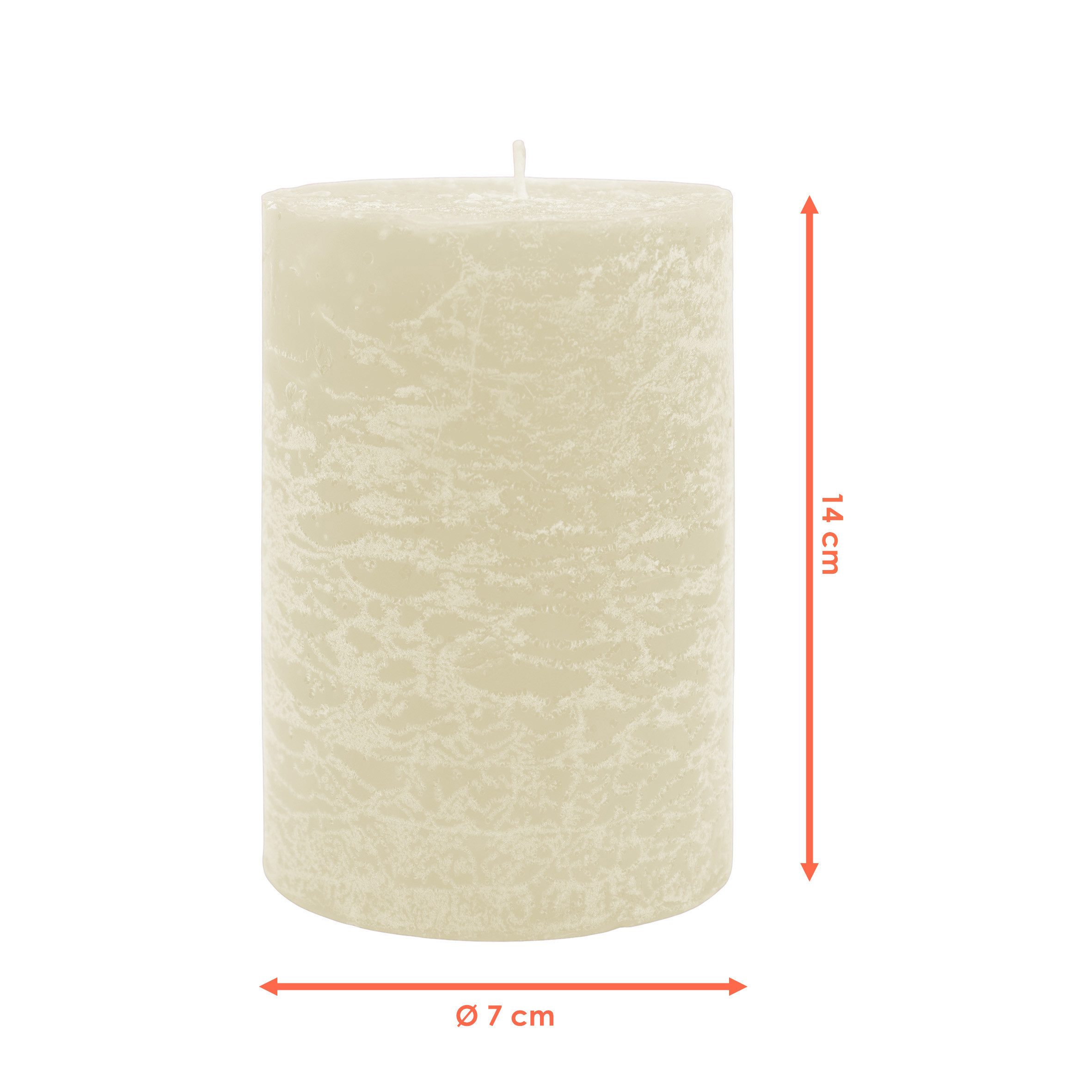 Spetebo Stumpenkerze Echtwachs rustikal 14 x 7 cm champagner - 4er Set (Ana günstig online kaufen