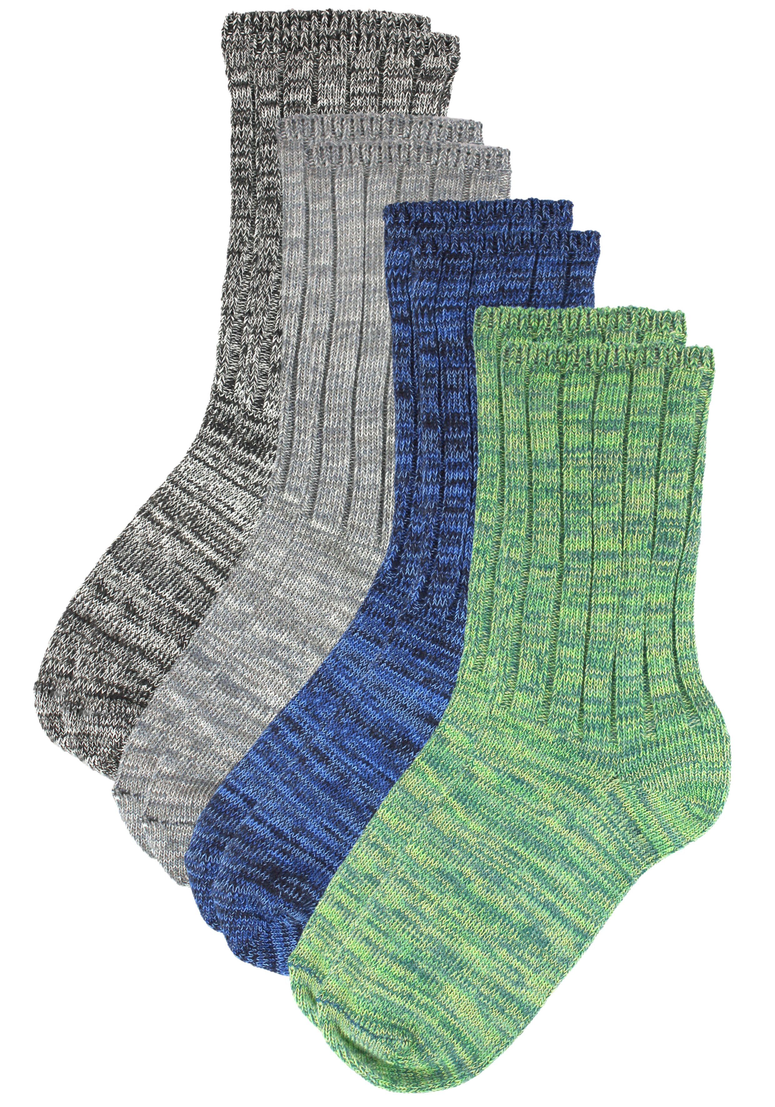 Rogo Socken Multicolor (4-Paar) im praktischen 4er-Pack grau, mehrfarbig