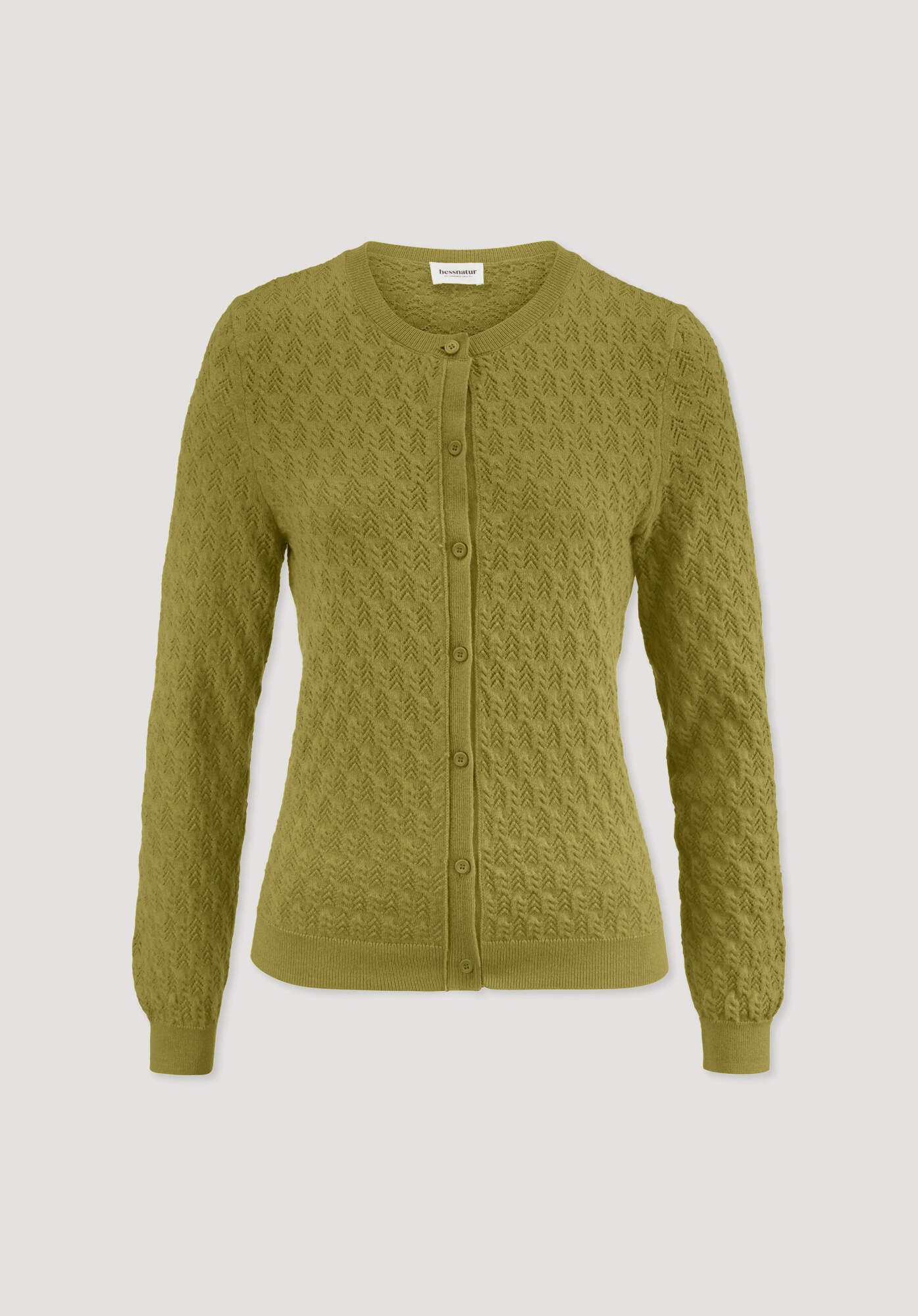 Hessnatur Strickjacke aus Bio-Baumwolle und Schurwolle (1-tlg)