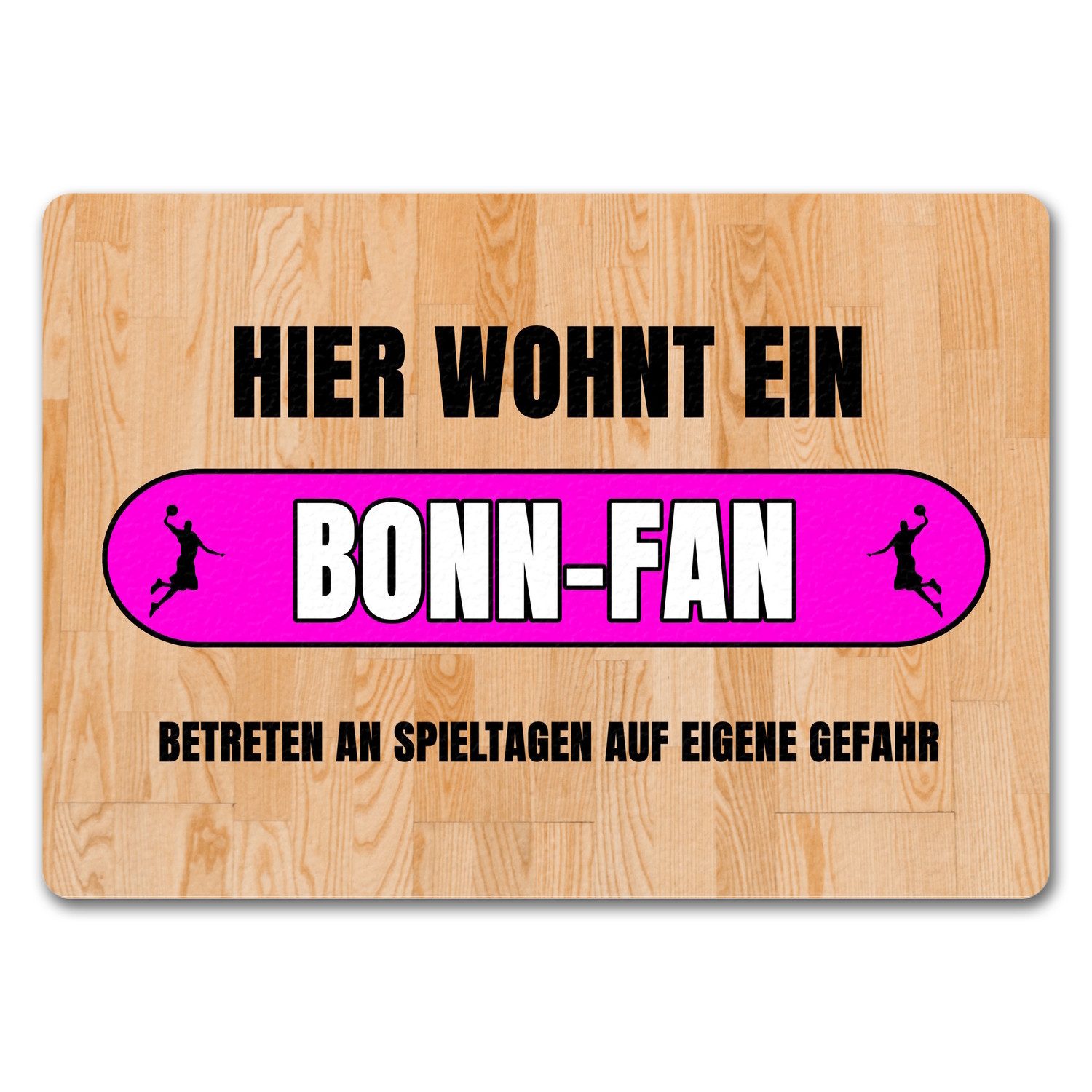 Fußmatte Hier wohnt ein Bonn Fan Fußmatte in 35x50 cm ohne Rand mit Motiv