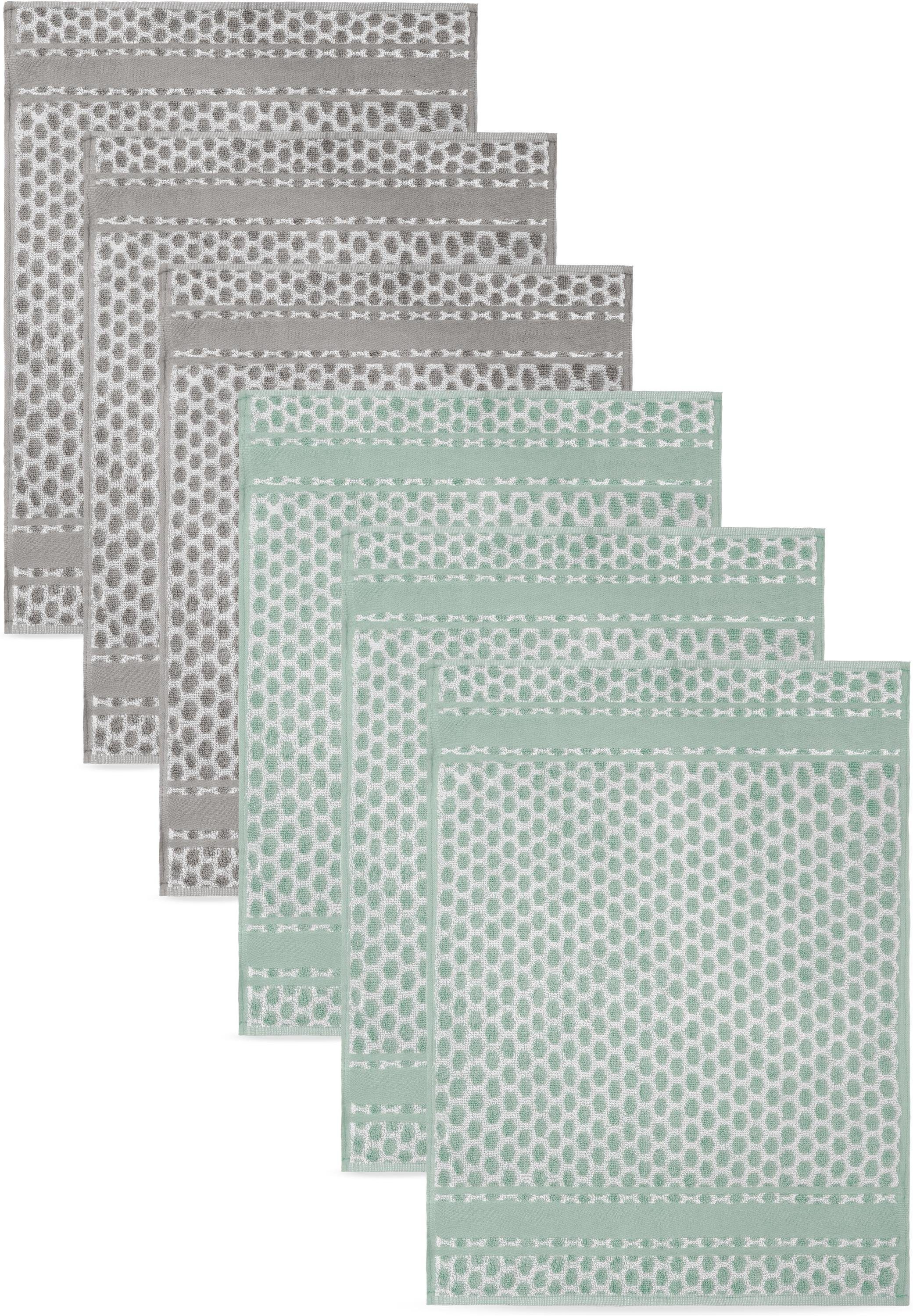 Aspero Geschirrtuch 6 Frottee Baumwoll Geschirrtücher, saugstarke Geschirrh günstig online kaufen