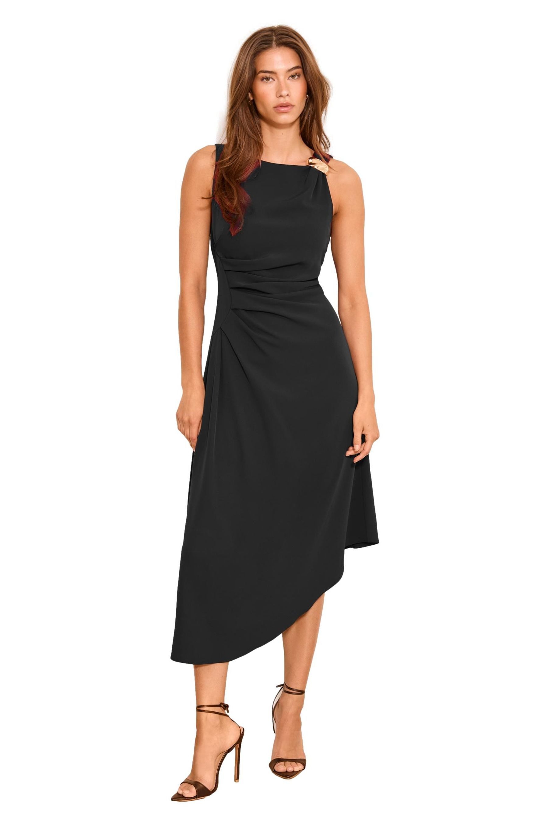 LIPSY Midikleid Lipsy Midikleid mit asymmetrischem Saum, Regular (1-tlg)