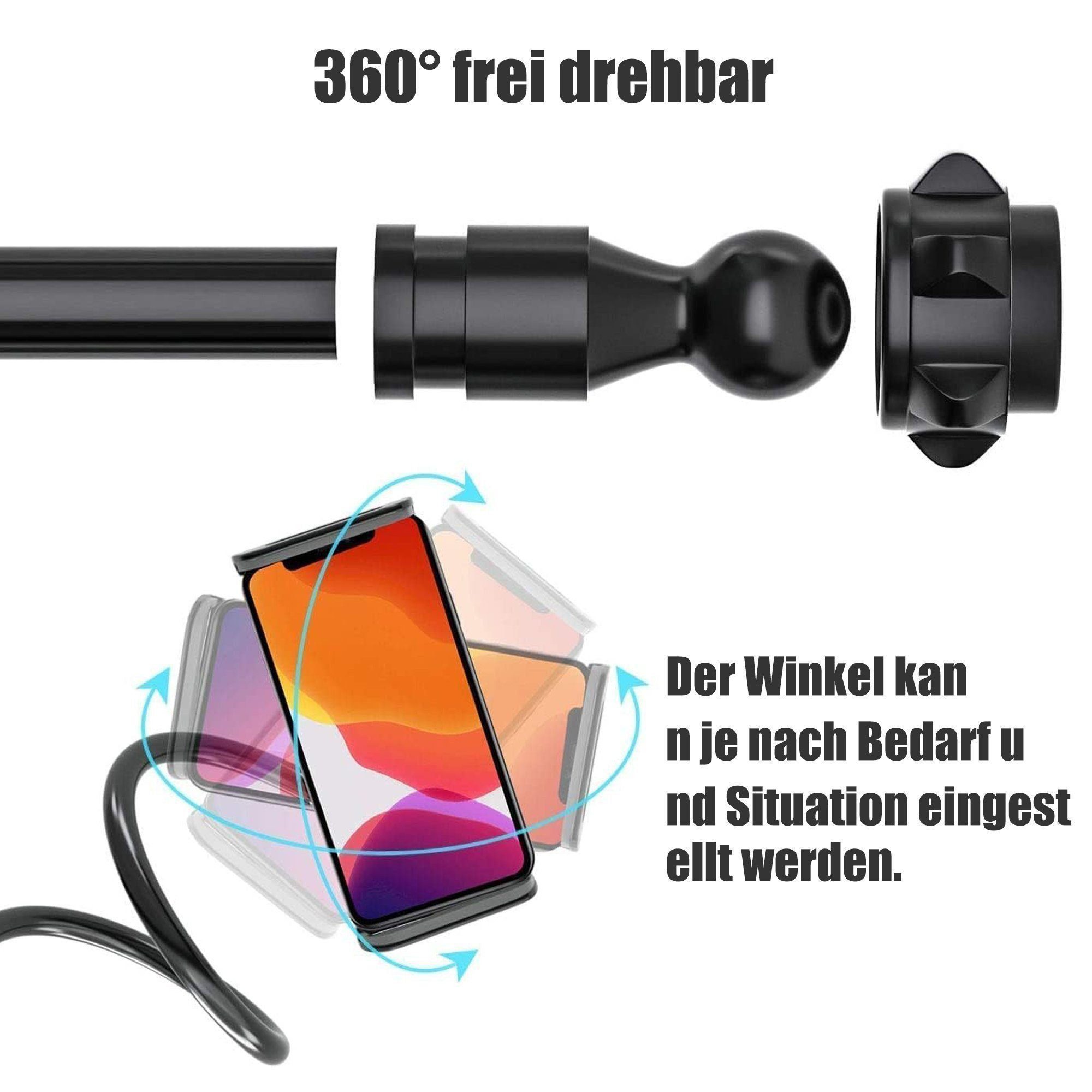 ibettertec Handy-Halterung Flexibler Schwanenhals-Handyhalter Gooseneck Handyhalter, (bis 10.5 Zoll, – Höhenverstellbar & 360° Drehbar – Universell für iPhone, Samsung, iPad & alle Smartphones – Stabile Klemmhalterung für Schreibtisch, Bett, Auto & Küche – Ideal für Video Calls, Streaming & Gaming)