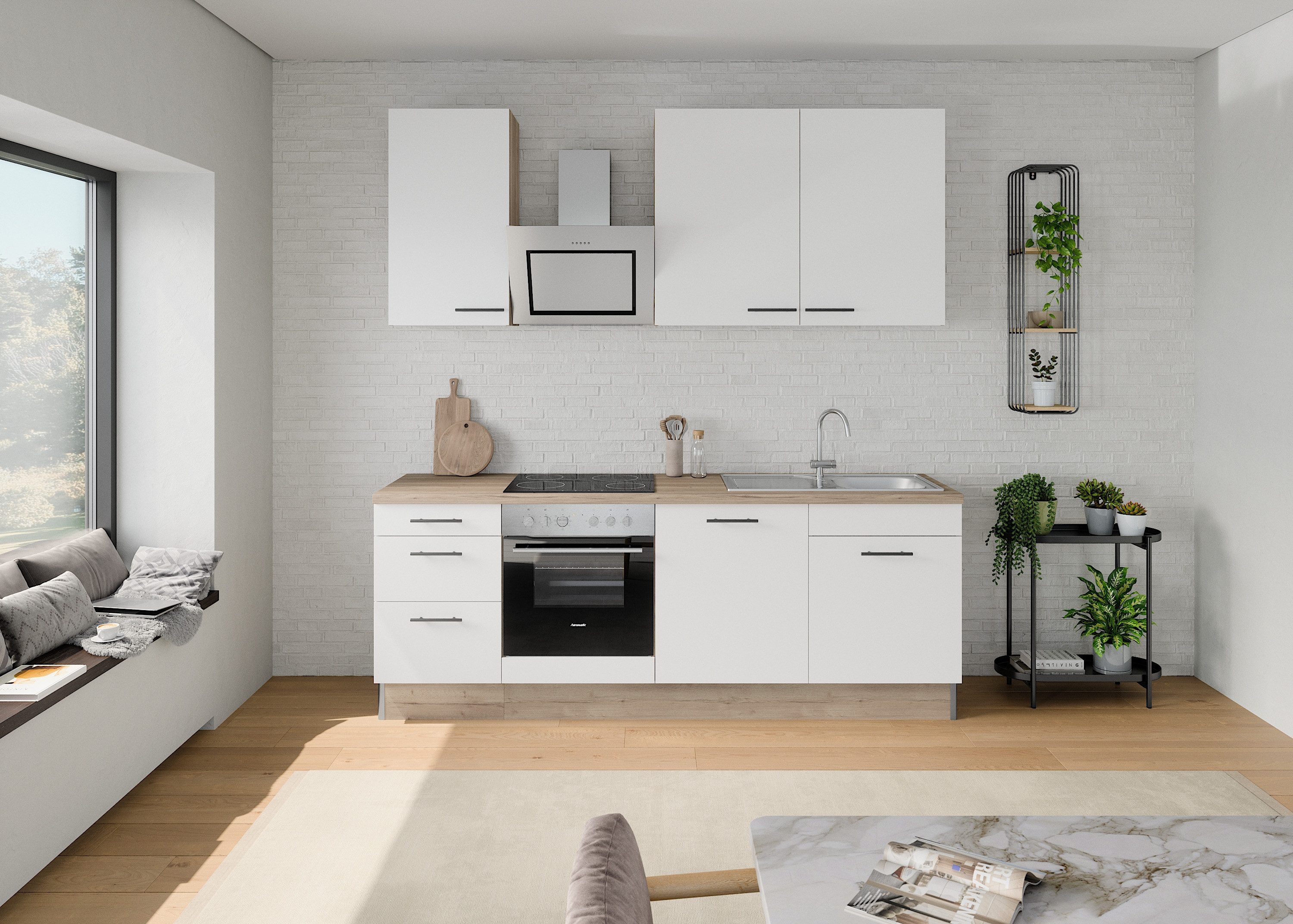 OPTIFIT Küchenzeile Fiona, Breite 230 cm, mit Hanseatic-E-Geräten in Premiu günstig online kaufen