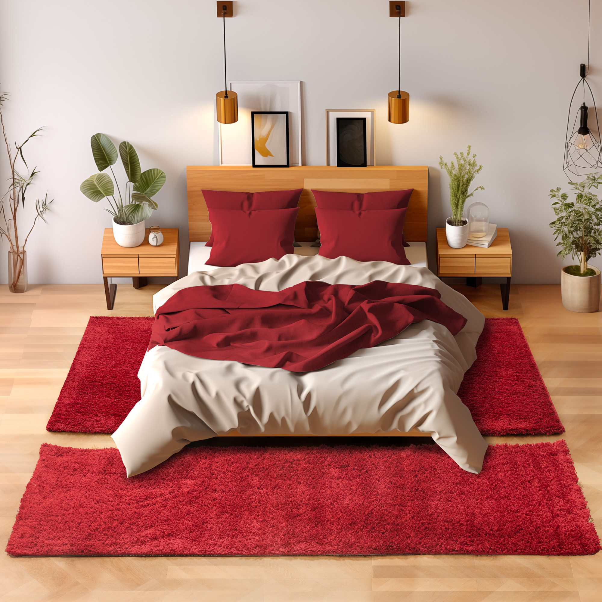 SIMPEX24 Hochflor-Bettumrandung Unicolor - Einfarbig, Höhe günstig online kaufen