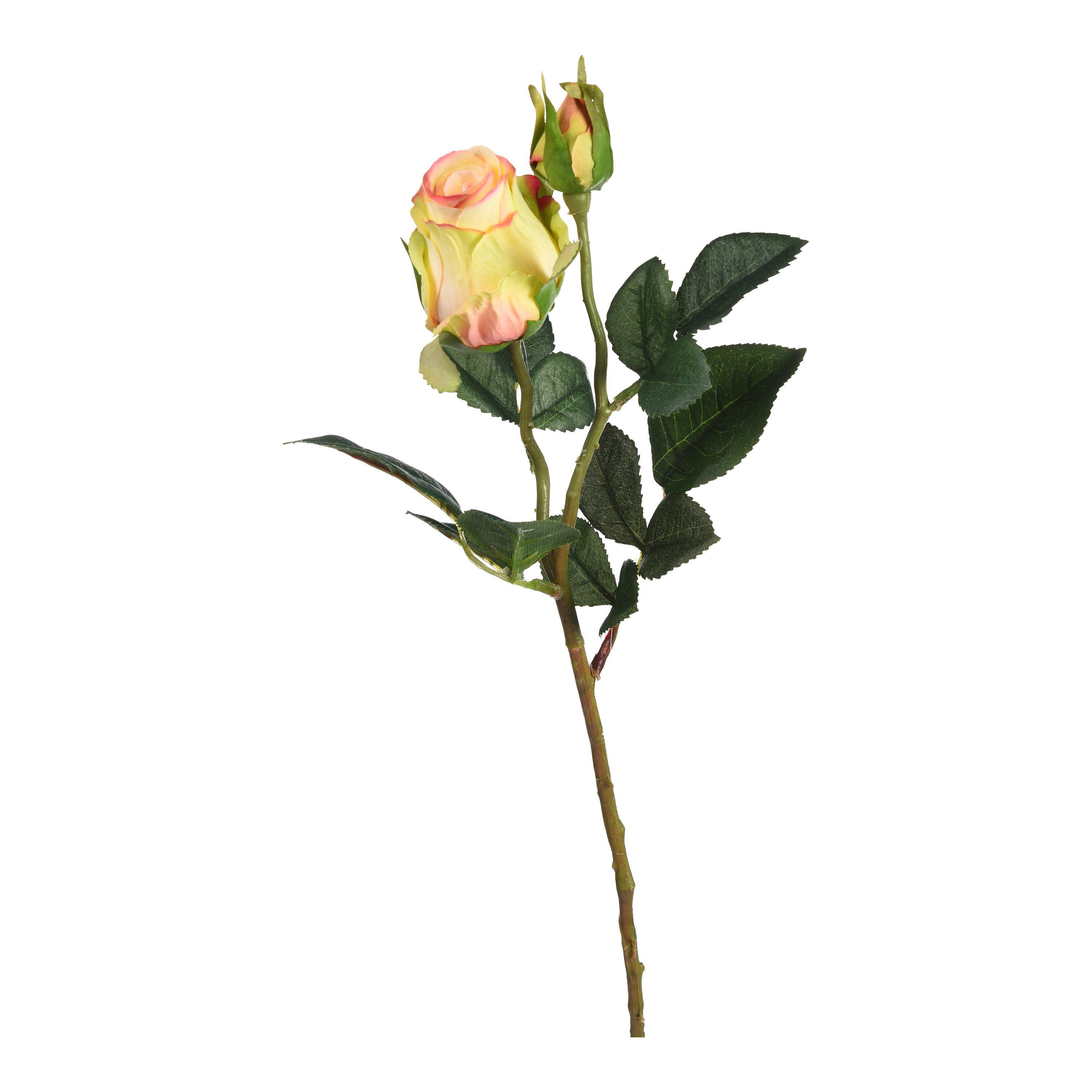 Kunstblume Kunst-Stielblume Rose, Depot, aus 45 Zentimeter Polyethylen, Styropor, L Draht, Hellrosa Polyester