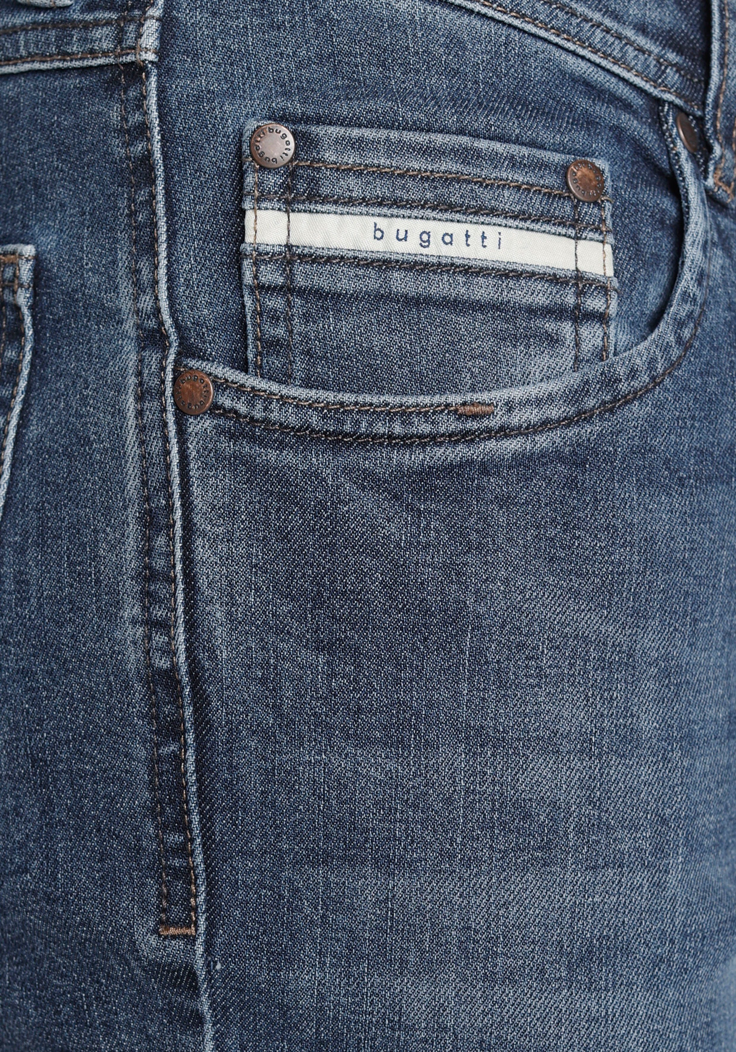 Herren Jeans bugatti 5-Pocket-Jeans im Rückenteil mit doppelter Gürtelschlaufe