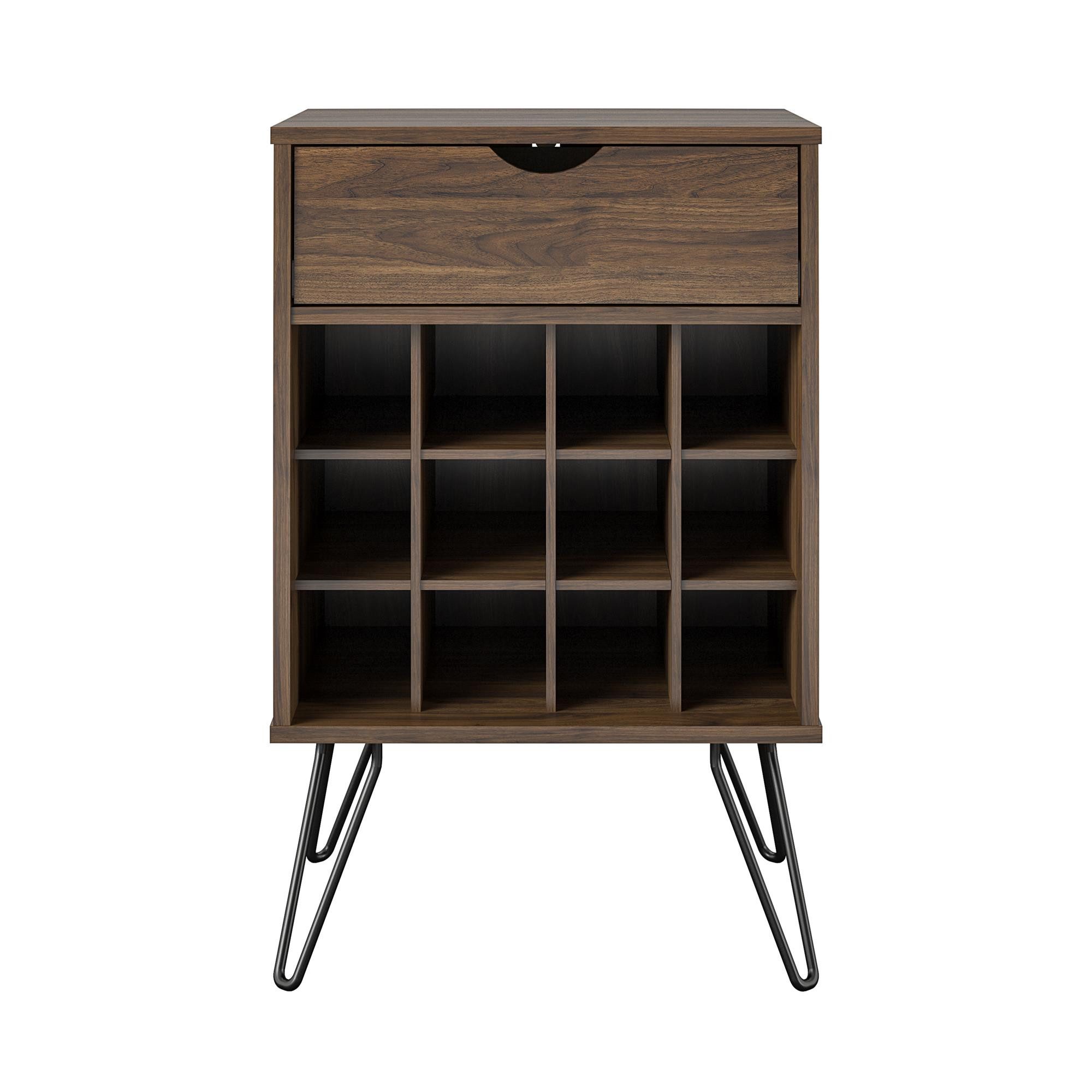 loft24 Weinschrank Harmony 12 Fächer mit Schublade und Metallbeinen