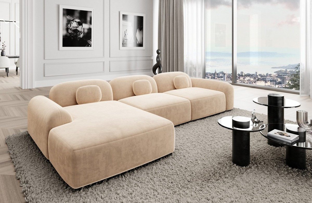Sofa Dreams Ecksofa Polstersofa Stoff Couch Stoffsofa Modern Sofa Barcelona L Form kurz, Lounge-Sofa