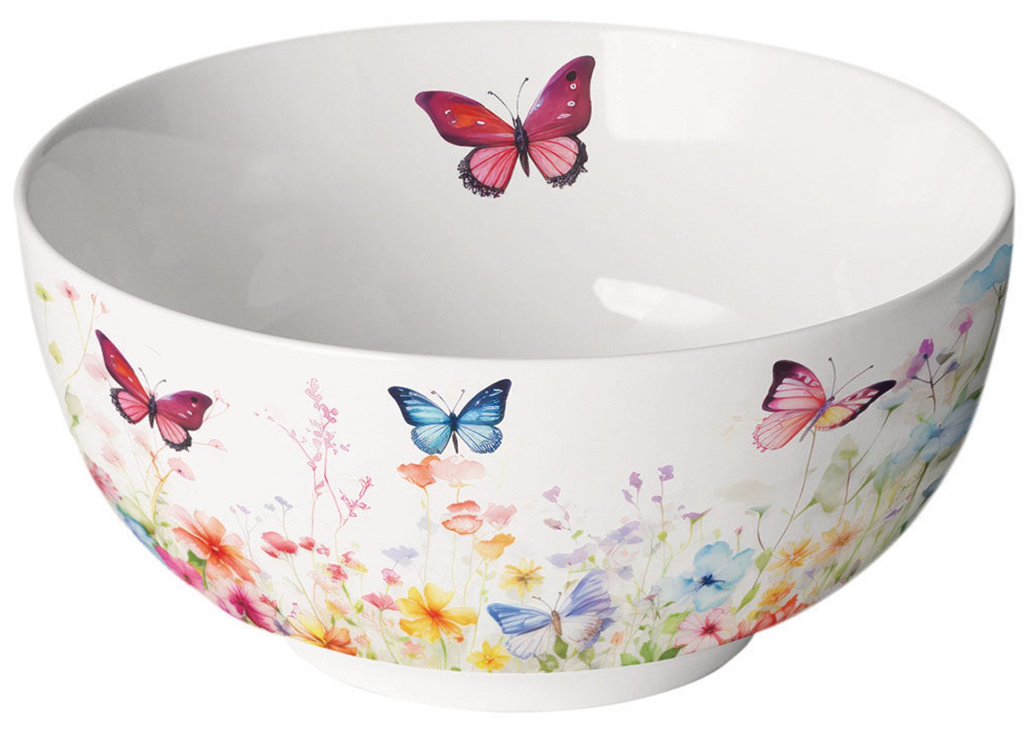 Ambiente® Müslischale Butterflies in field, Porzellan, (1-tlg), Porzellan-Schüssel New Bone China Ø 14 Höhe 6,5cm Volumen ca.0,4l