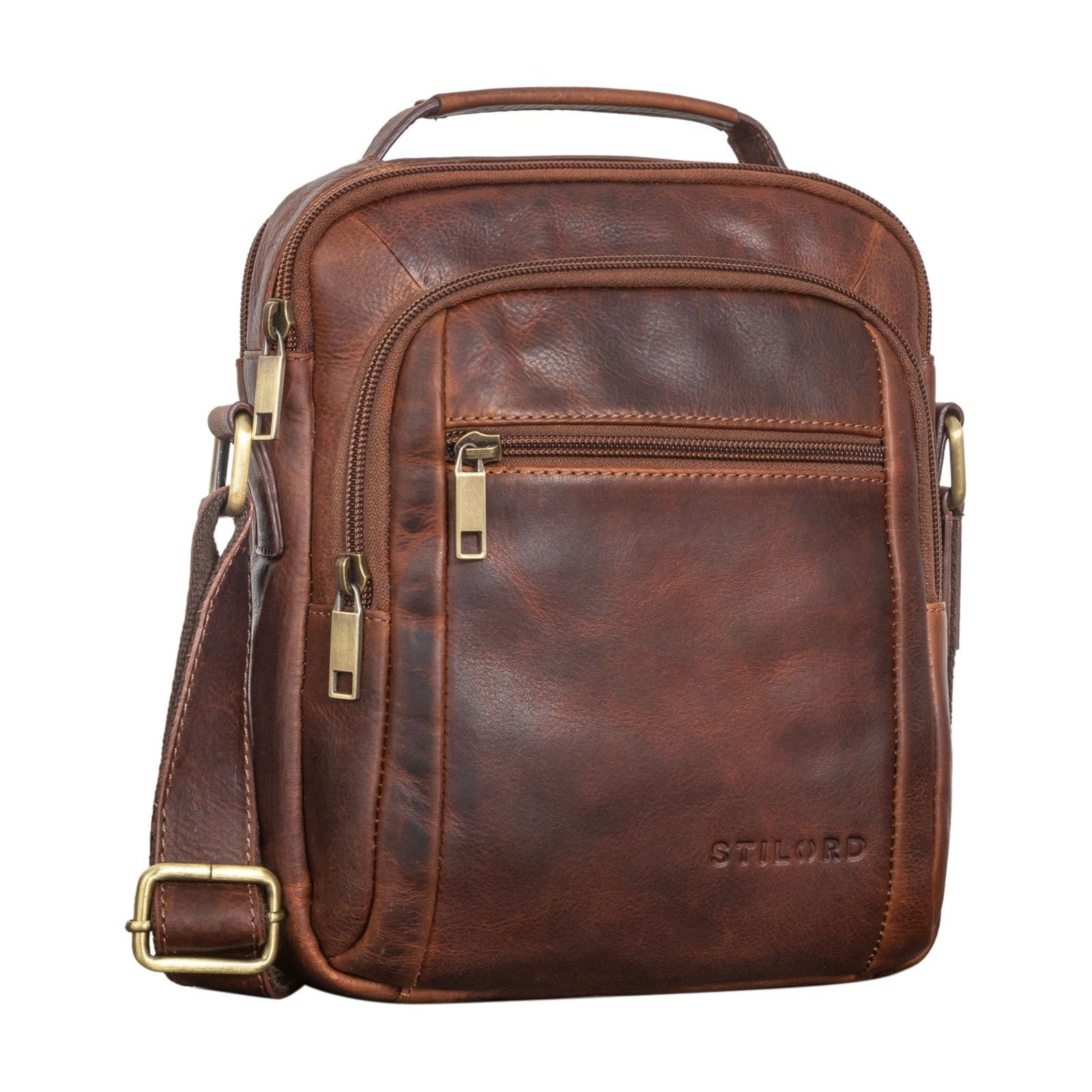 STILORD Schultertasche "Lucky" Umhängetasche Herren Klein Leder Handtasche