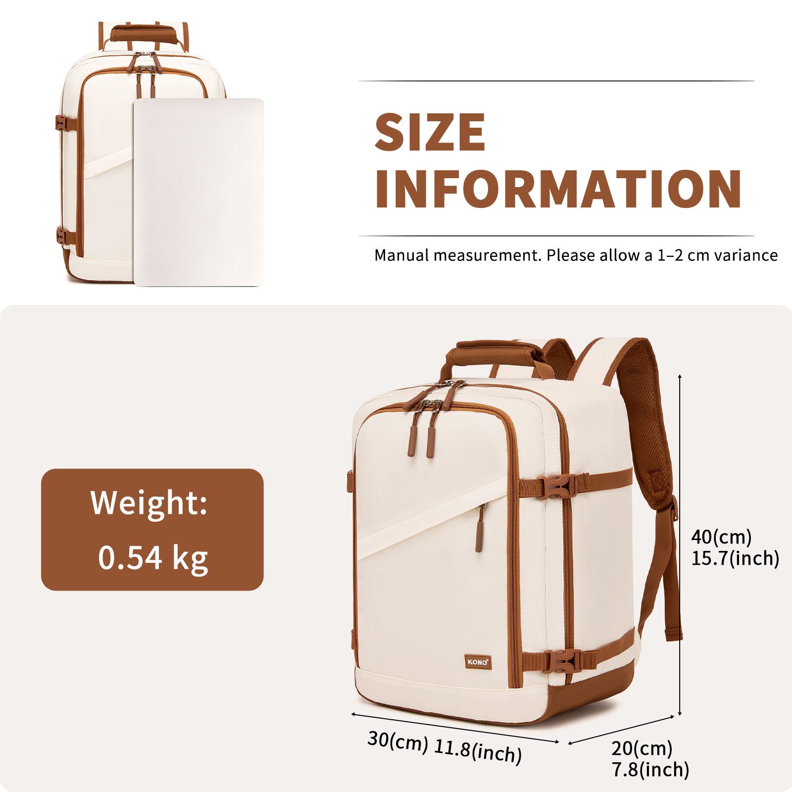 KONO Rucksack Ryanair-Kabinentasche – Handgepäckrucksack, Maße 40 x 30 x 20 günstig online kaufen