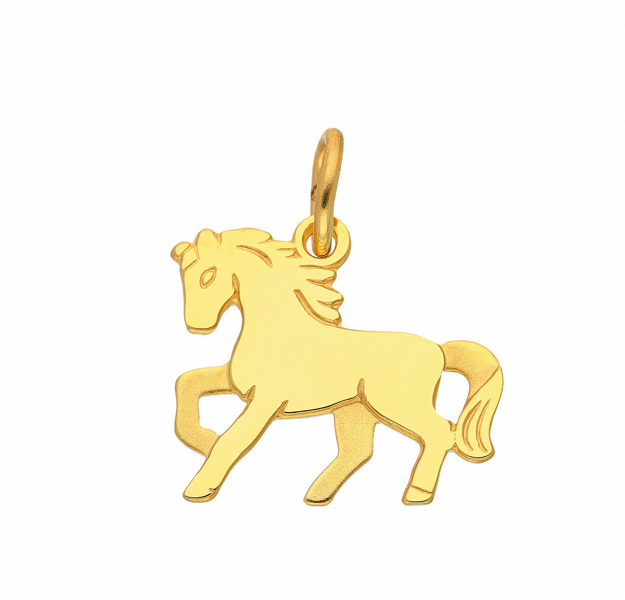Adelia´s Kette vergoldeter mit 333 45 Inkl. verstellbarer cm Anhänger Anhänger Silber - Halskette Halskette, 925 Pferd, Gold Schmuckset mit Set