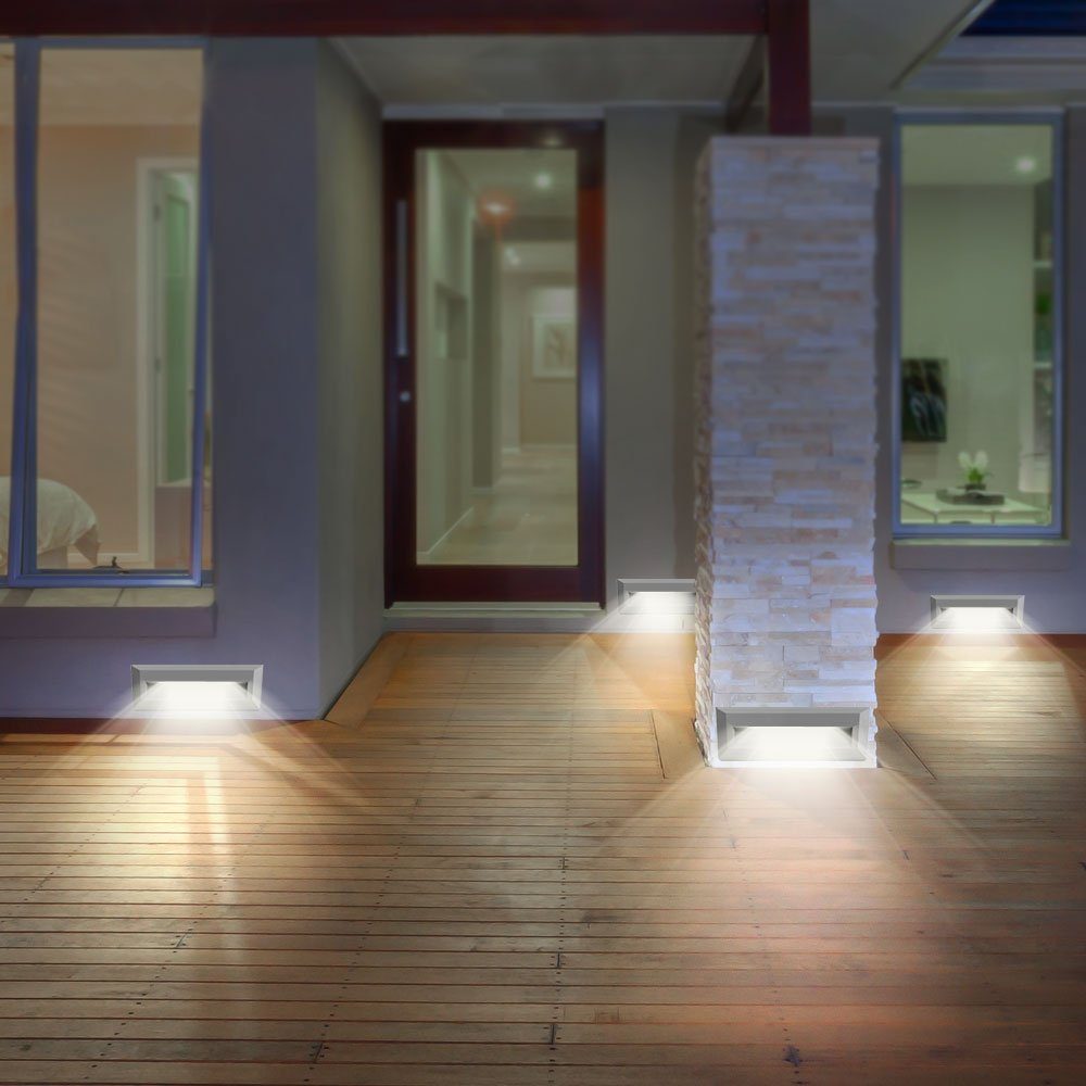 etc-shop LED Einbaustrahler, LED-Leuchtmittel fest verbaut, Neutralweiß, Außen Stufenbeleuchtung Stufenlampe Garten | Strahler
