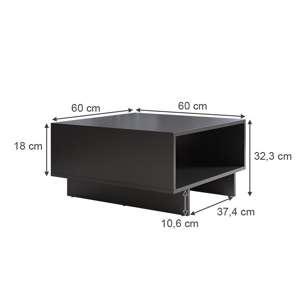 Vicco Couchtisch Luka, Anthrazit, 60 x 60 cm günstig online kaufen