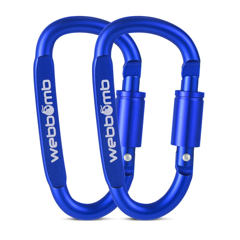 WEBBOMB Karabiner Haken 8 cm Karabinerhaken Schraubkarabiner für Camping Sport Wandern, (2 St)