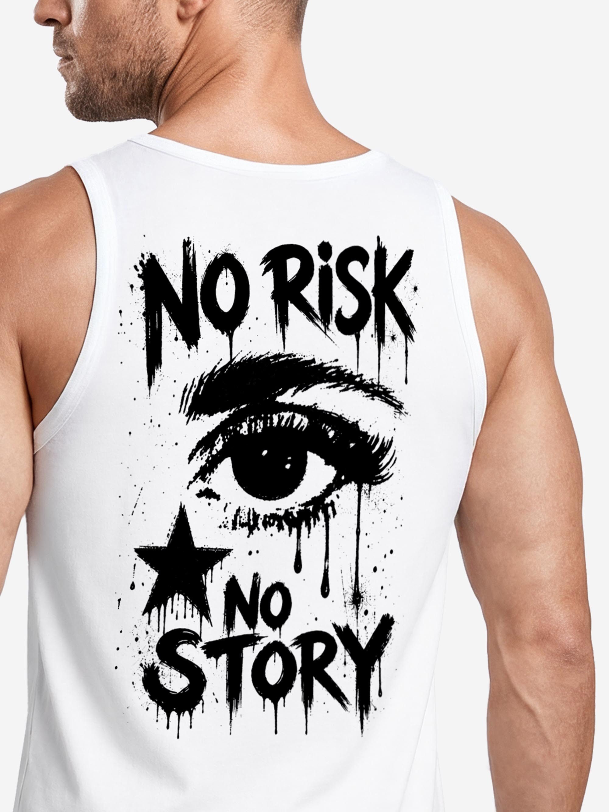 Neverless Tanktop Tanktop Herren mit Grafik-Print - No Risk No Story - Trägershirt mit Print