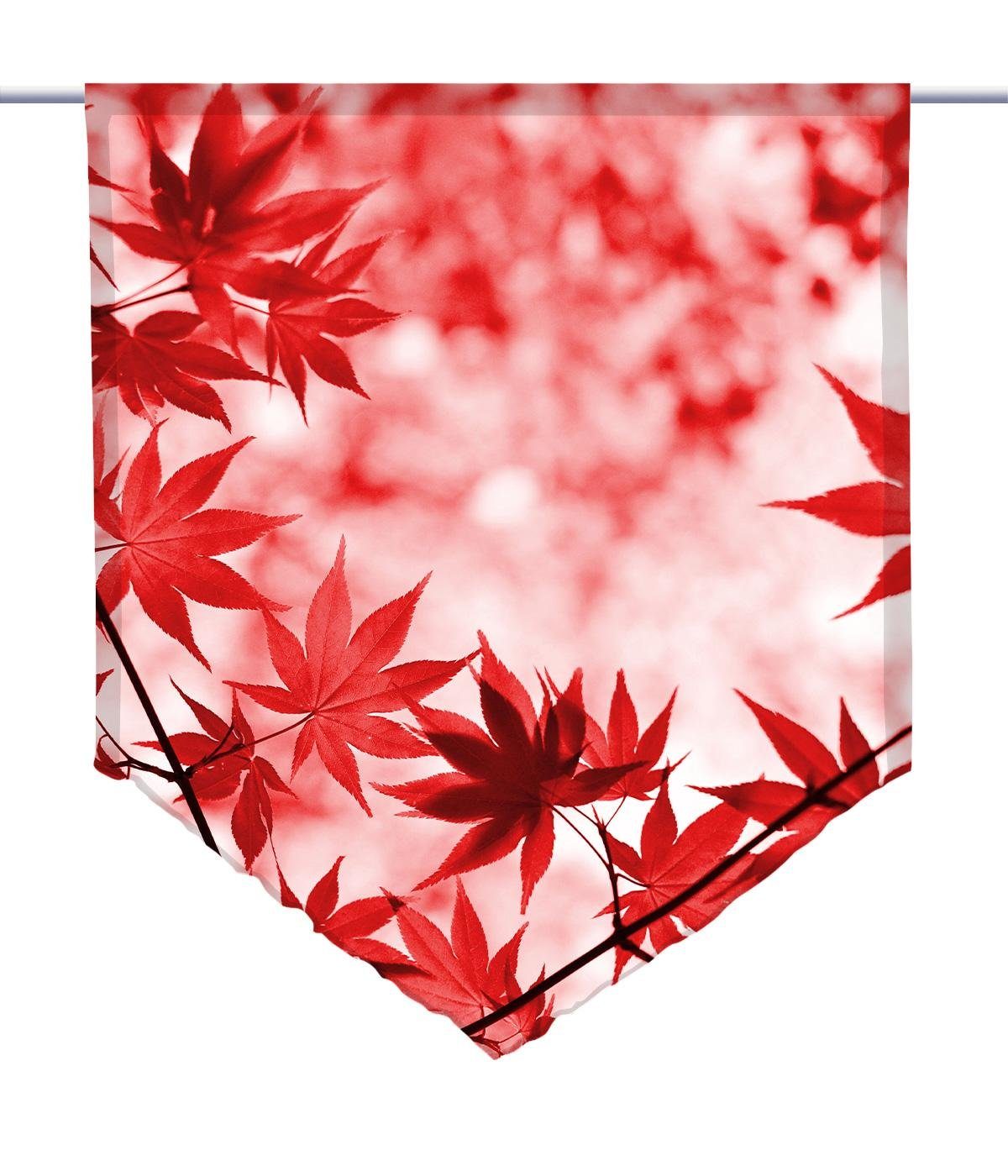 gardinen-for-life Scheibengardine Scheibenhänger spitz "Roter Herbst", günstig online kaufen