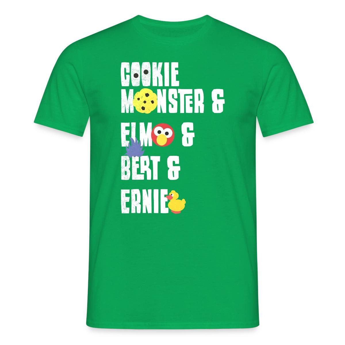 Spreadshirt T-Shirt Sesamstraße Cookie Monster, Elmo, Bert, Ernie Männer T-Shirt (1-tlg)