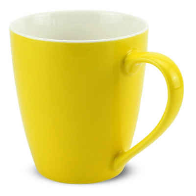matches21 HOME & HOBBY Tasse Kaffeetassen 6er Set einfarbig gelb Unifarben, Porzellan, Tee Kaffee-Becher, modern, 350 ml