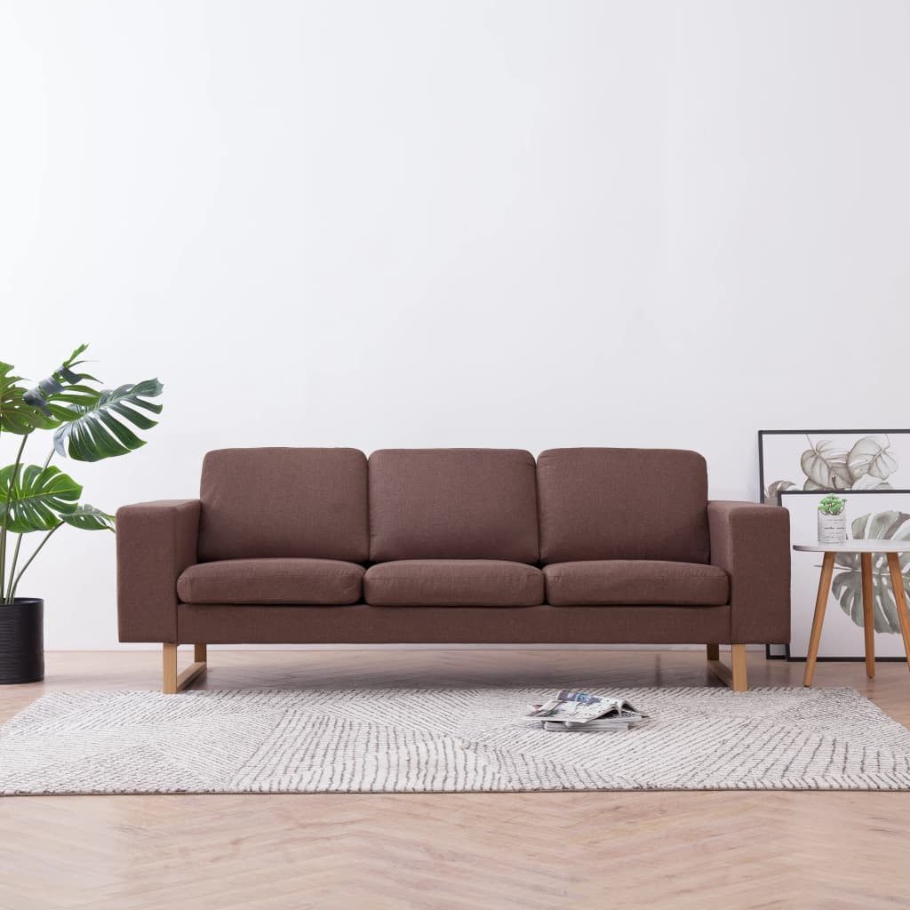 vidaXL Sofa, 3-Sitzer-Sofa Stoff Braun