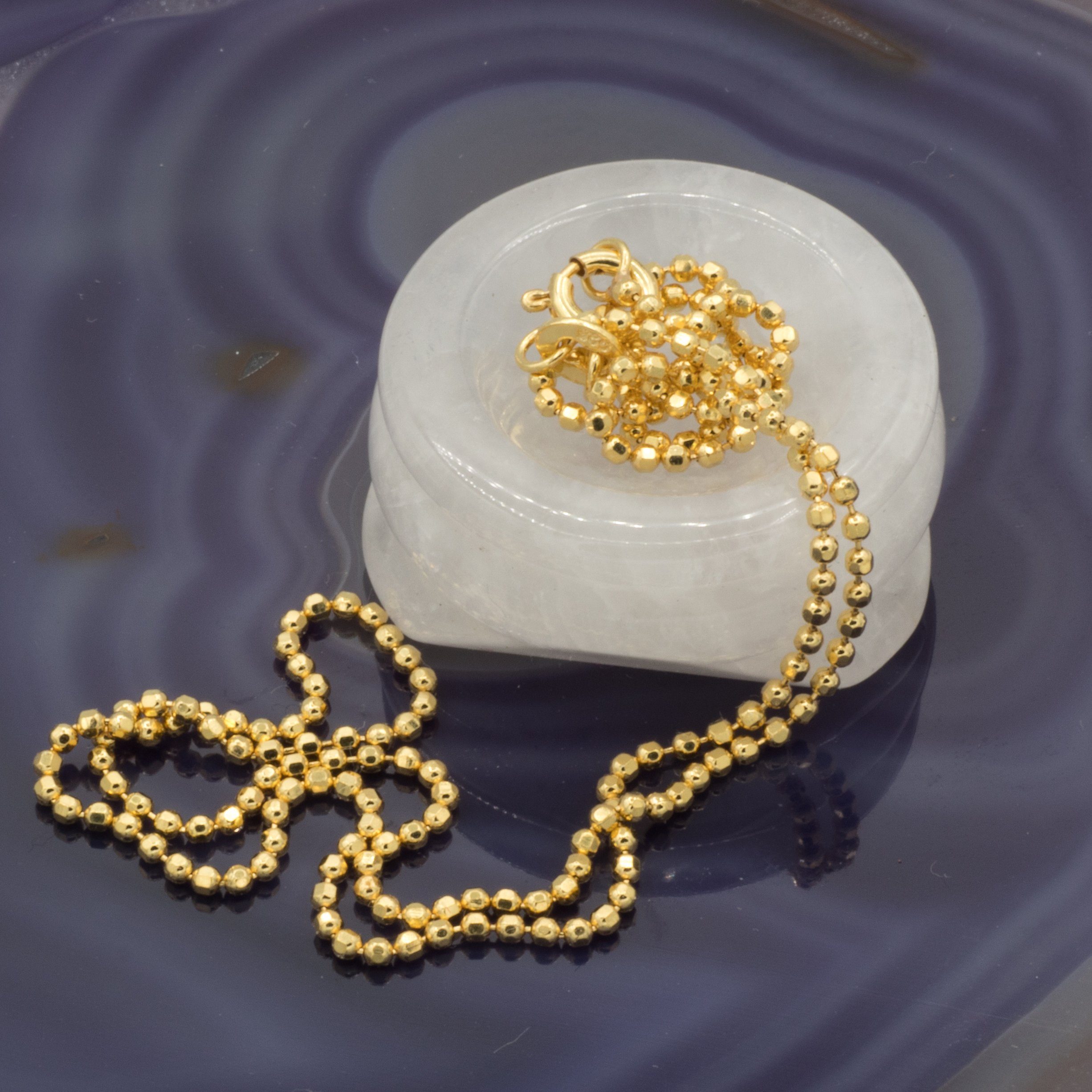 Bella Carina Silberkette Kugelkette facettiert 1,5 mm 925 Silber vergoldet günstig online kaufen