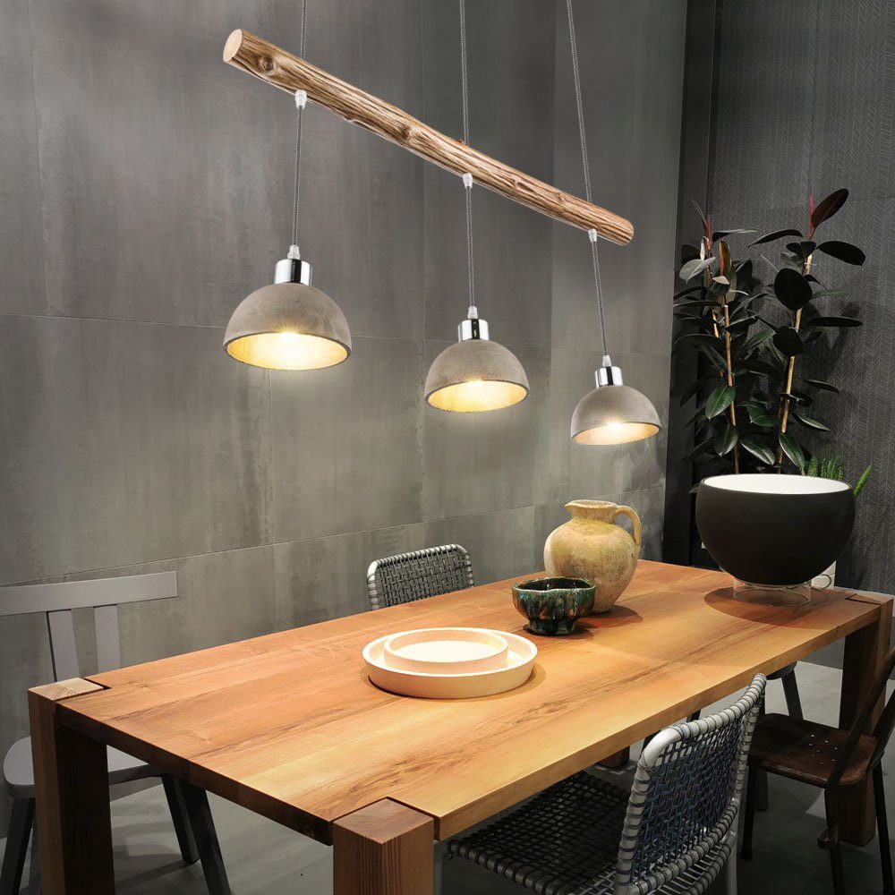 inklusive, nicht Hängeleuchte, Zimmer Pendel Holz Strahler Decken Ess Lampe Beton Wohn Leuchtmittel etc-shop Lampe Hänge