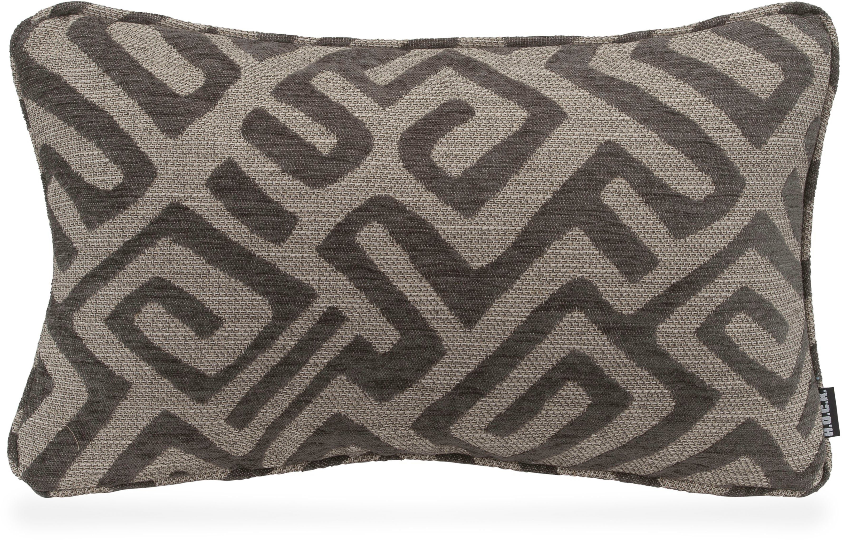 H.O.C.K. Dekokissen Naira, mit geometrischem Muster, Kissenhülle mit Füllung, 1 Stück grau | Dekokissen